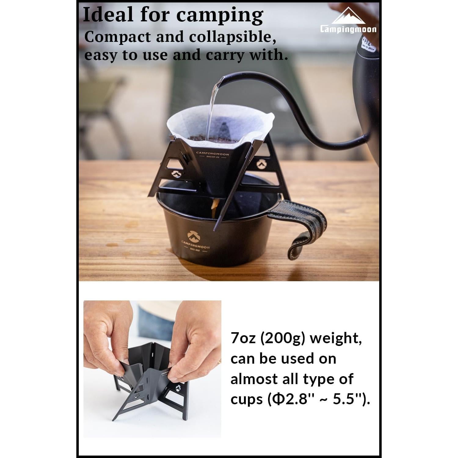 Goteador de Café Plegable Camping Campingmoon Acero Inoxidable 304
