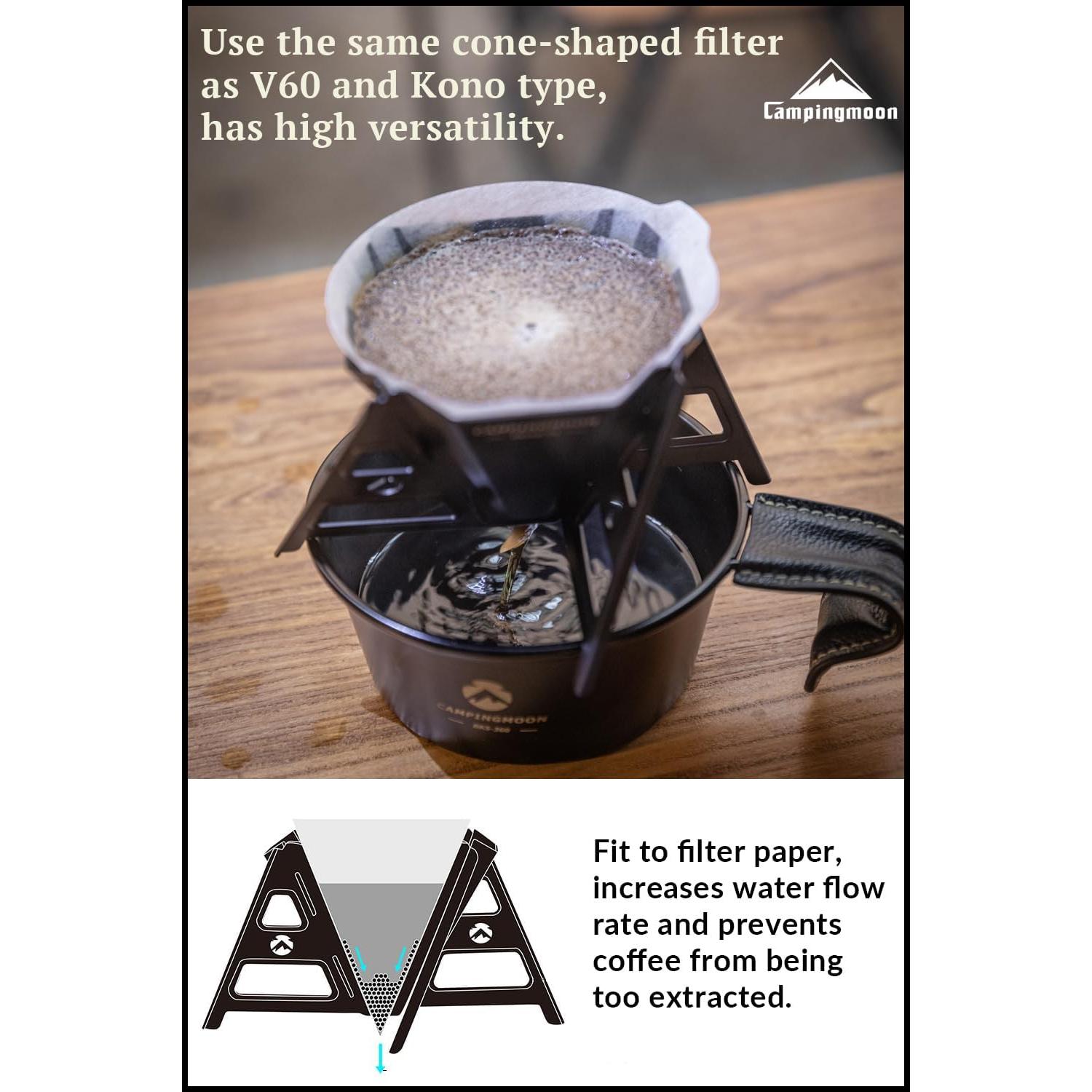 Goteador de Café Plegable Camping Campingmoon Acero Inoxidable 304