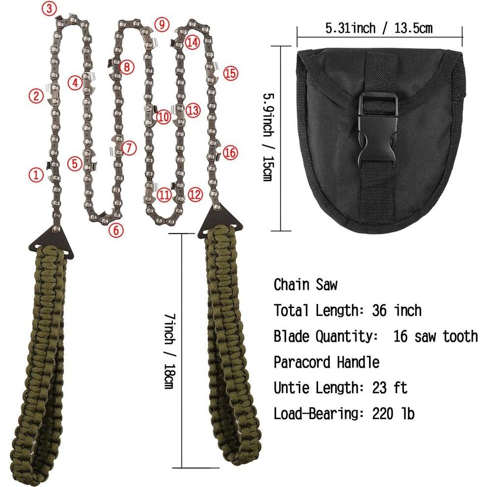 Sierra de bolsillo Skyocean 91.44 cm con mango de paracord