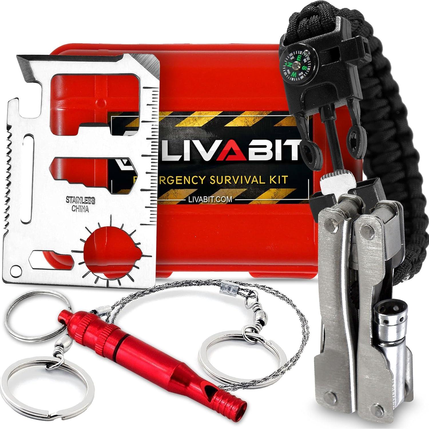 Kit de Supervivencia LIVABIT Multiusos con Pulsera Paracord