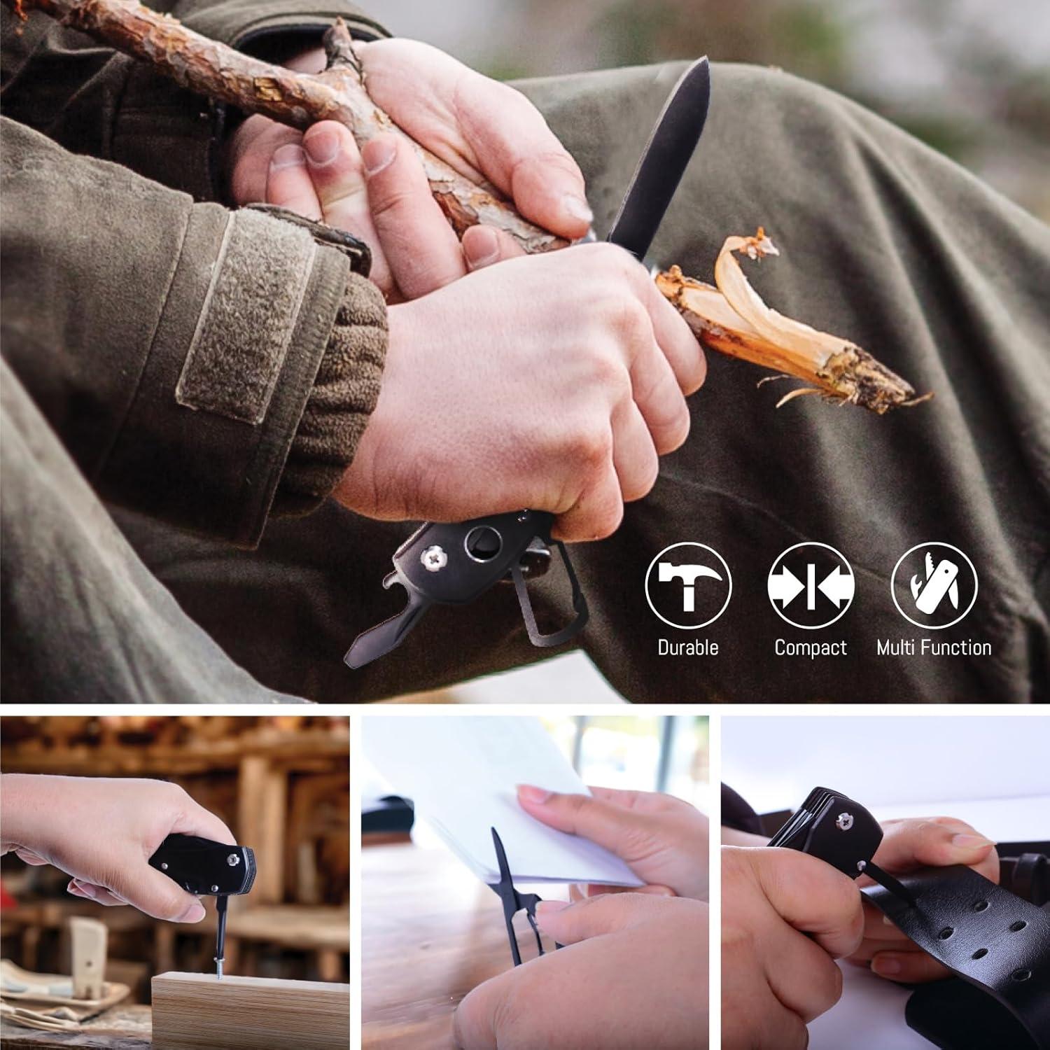 Cuchillo Multiherramienta 15 en 1 THE BRISK BARREL - Acero Inoxidable