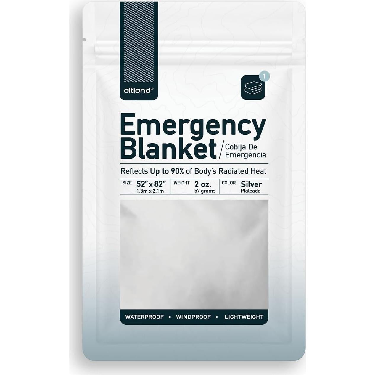 Paquete de 10 mantas de emergencia Altland 132x208 cm