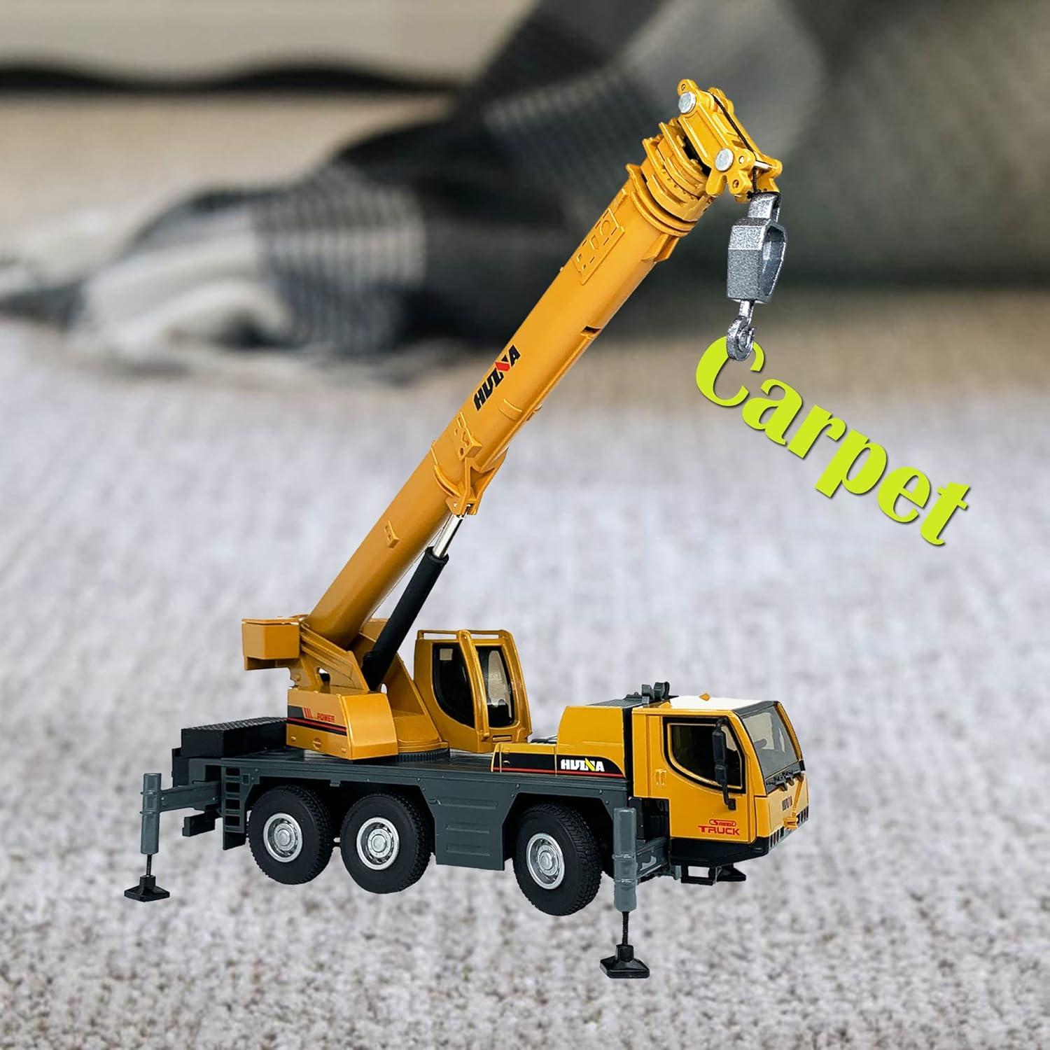 Mobile Crane Truck Construction Vehicles Toys,1:50 Scale Diecast Site Auto Crane, Toy Trucks for Kids 8,9,10,11,12 Year Old and up