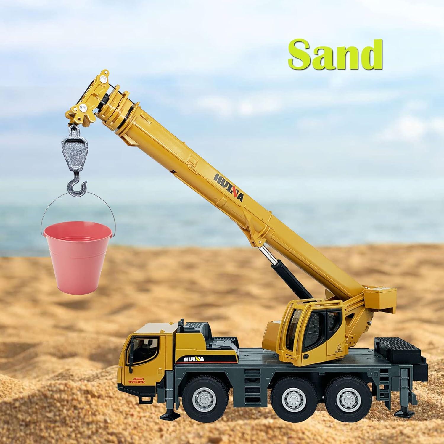Mobile Crane Truck Construction Vehicles Toys,1:50 Scale Diecast Site Auto Crane, Toy Trucks for Kids 8,9,10,11,12 Year Old and up