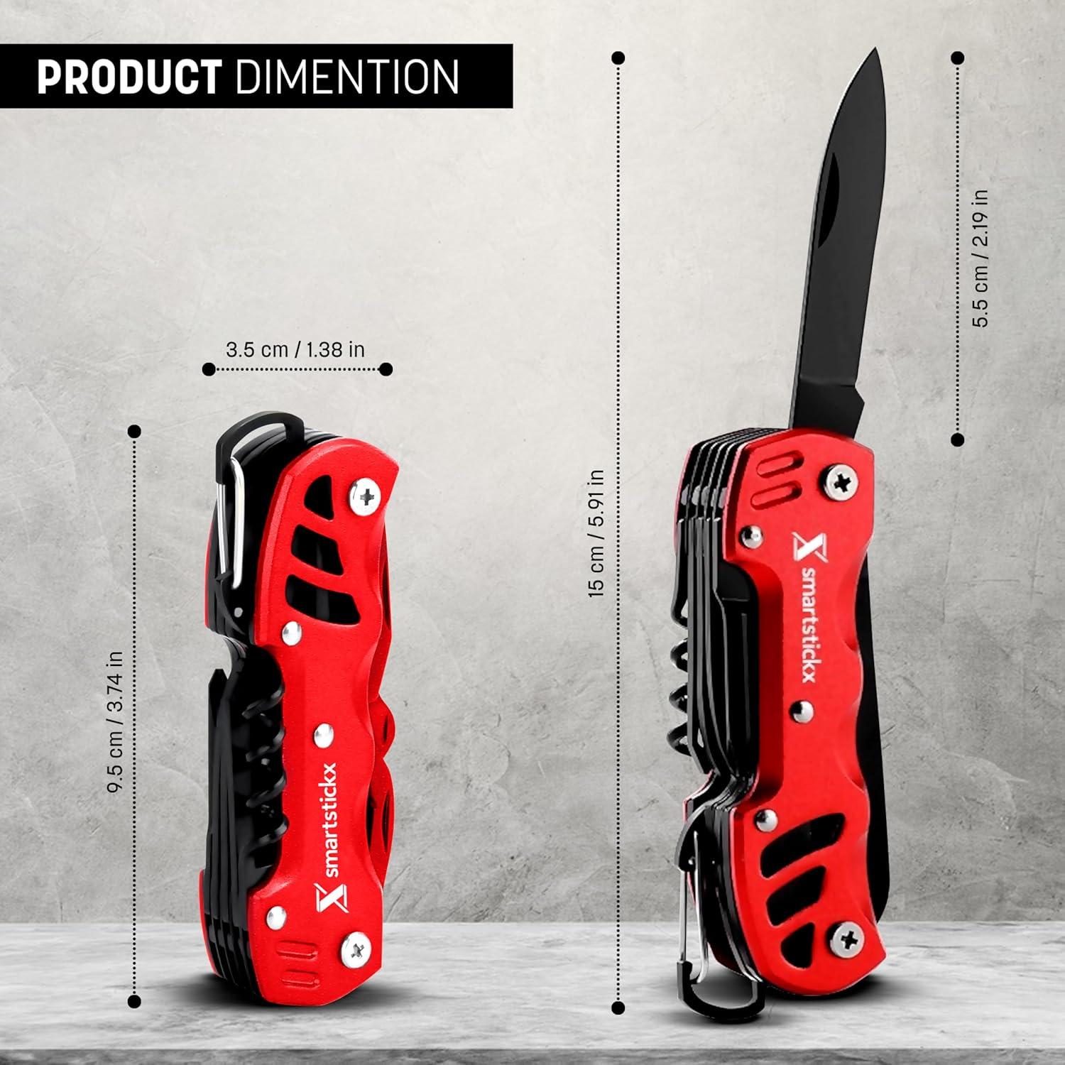 Cuchillo de bolsillo multiherramienta 16 en 1 SmartstickX rojo