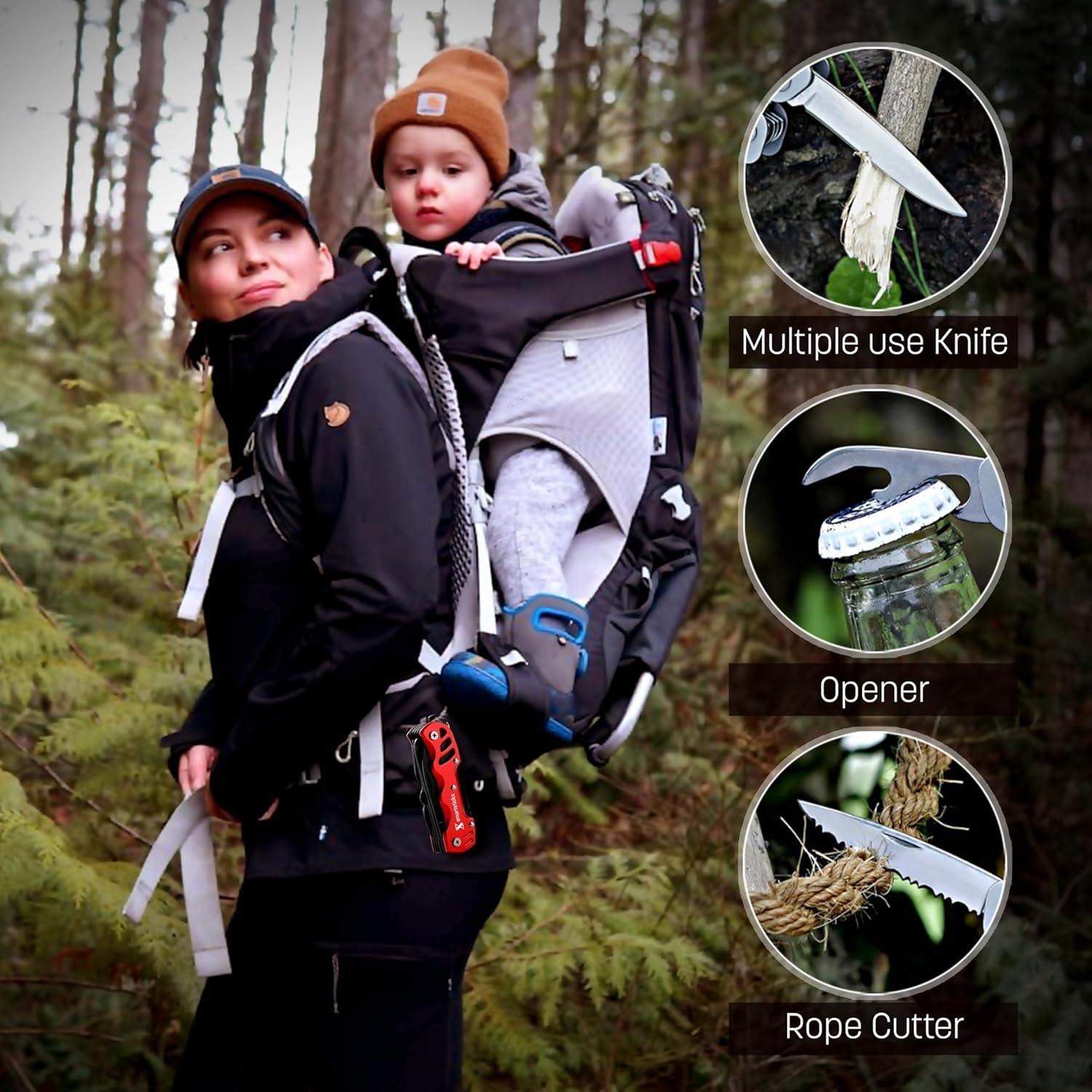 Cuchillo de bolsillo multiherramienta 16 en 1 SmartstickX rojo