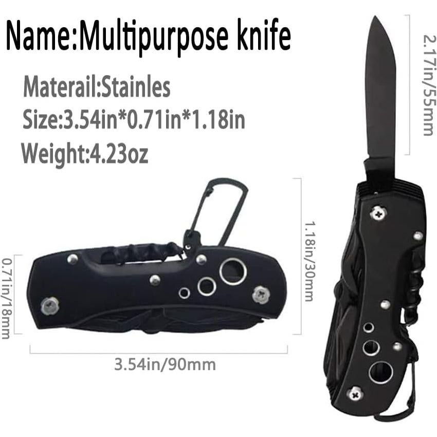 Cuchillo Multiherramienta HONZIN 15 en 1 Plegable Negro