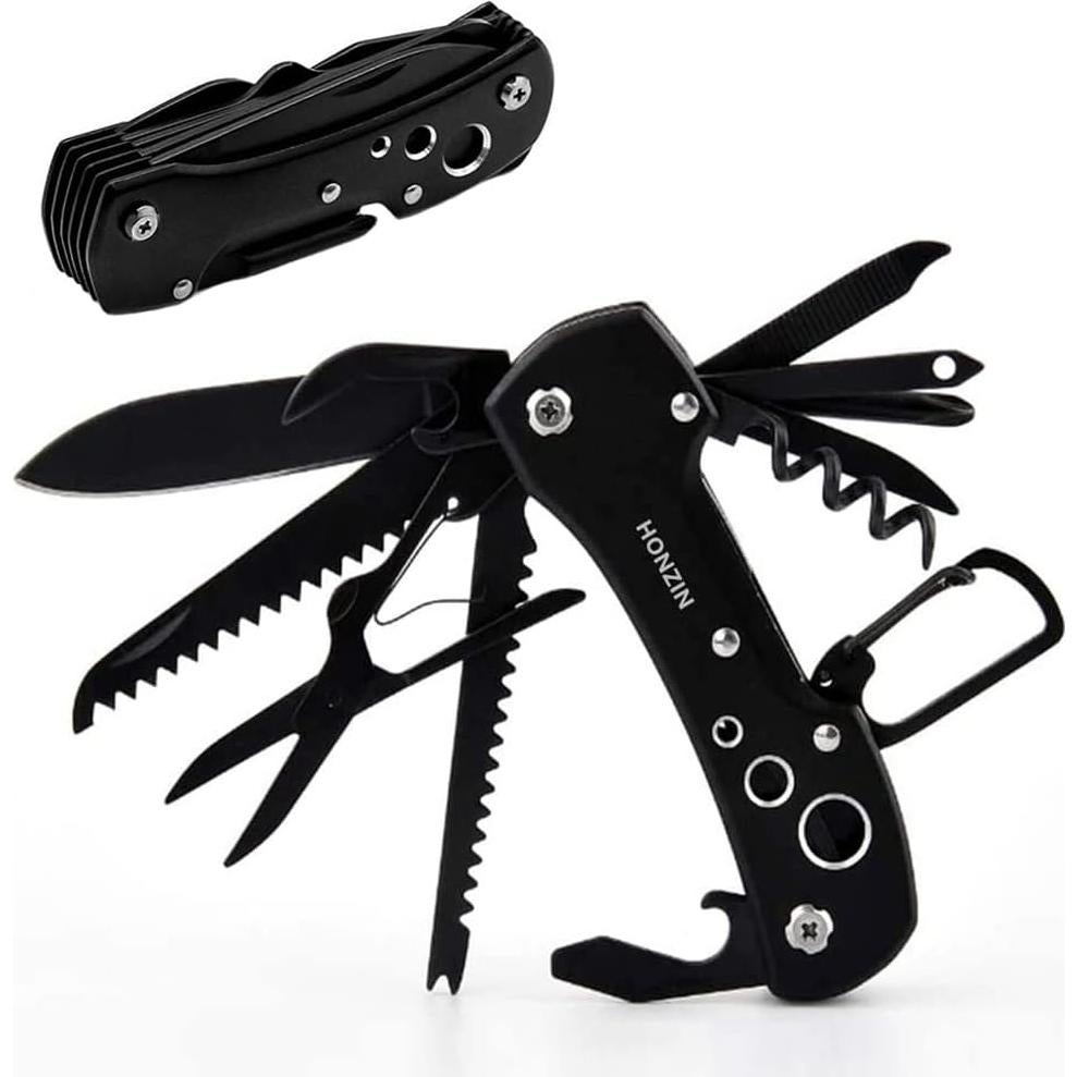 Cuchillo Multiherramienta HONZIN 15 en 1 Plegable Negro