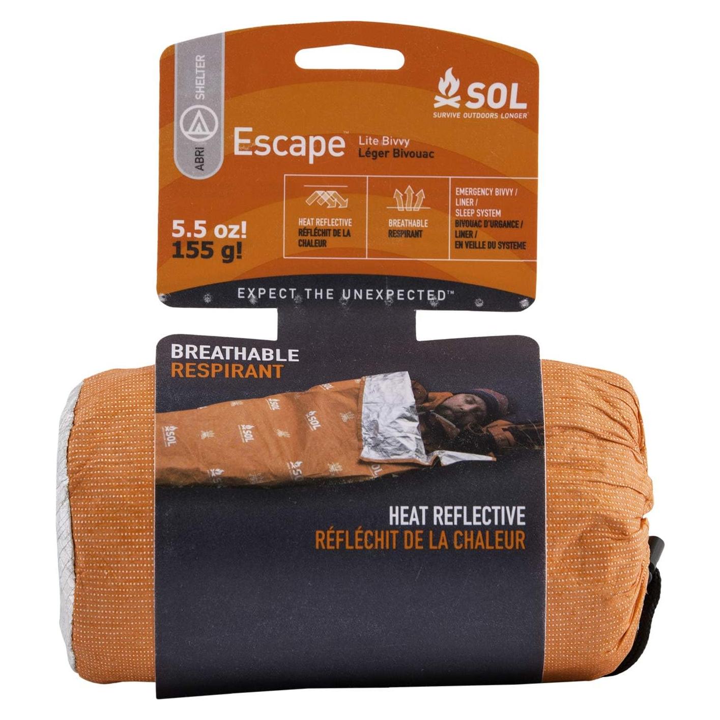 Bivvy de Supervivencia S.O.L. Escape Lite 208 cm Naranja