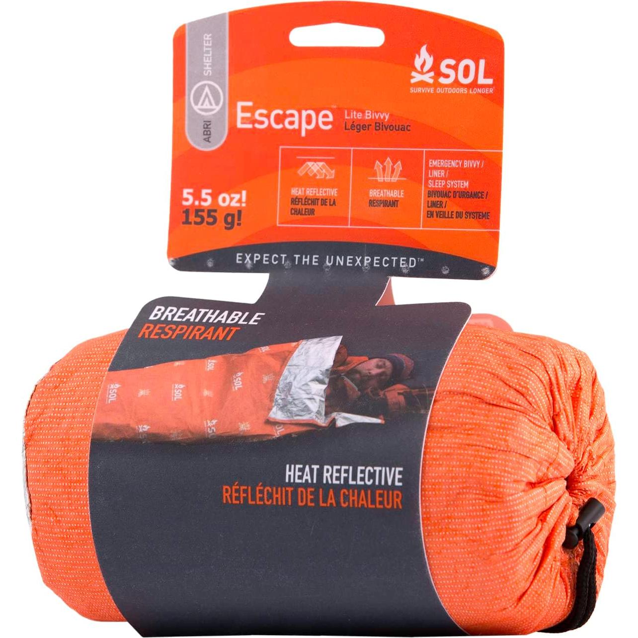 Bivvy de Supervivencia S.O.L. Escape Lite 208 cm Naranja