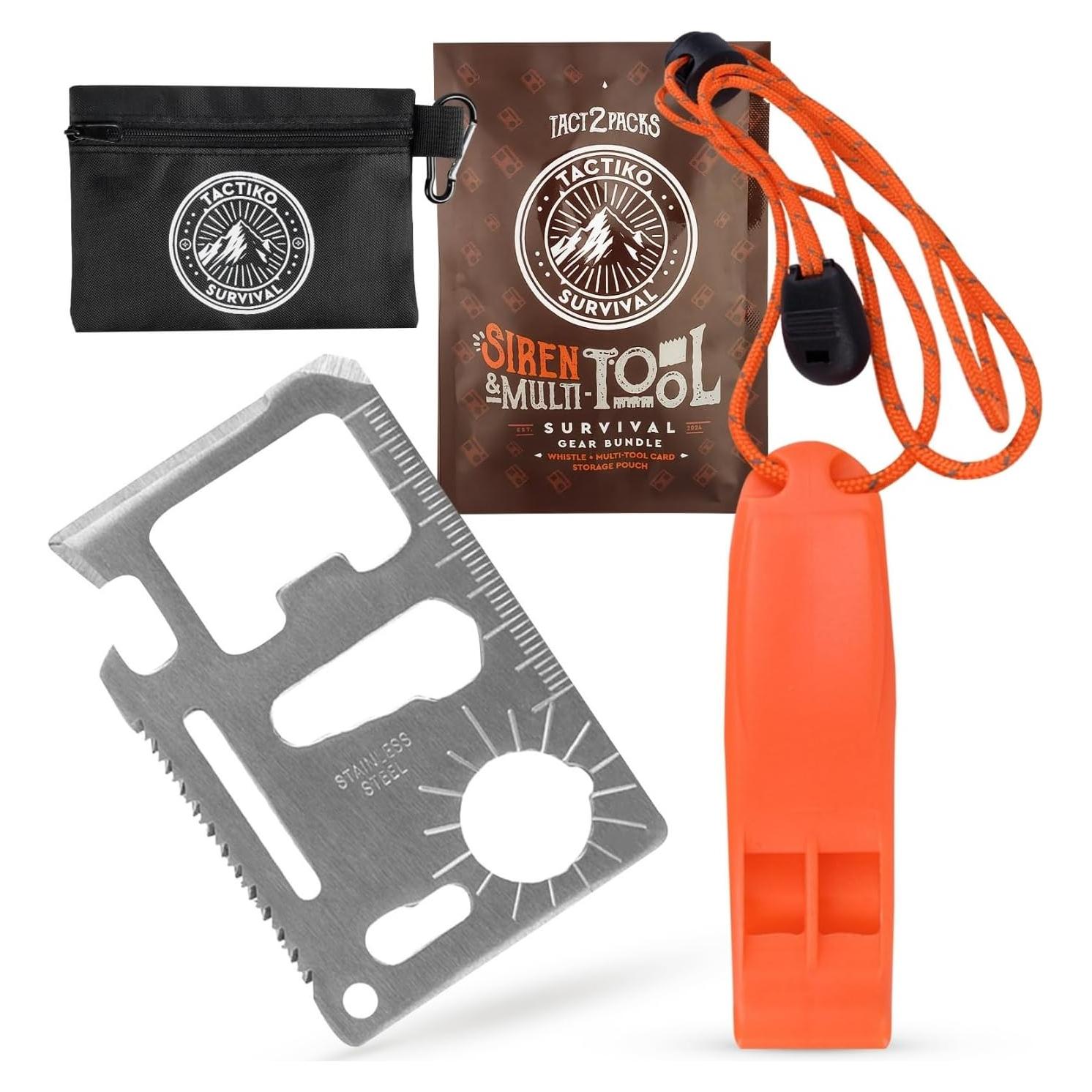 Kit de Supervivencia Tactiko - Silbato y Multiherramienta 10 en 1