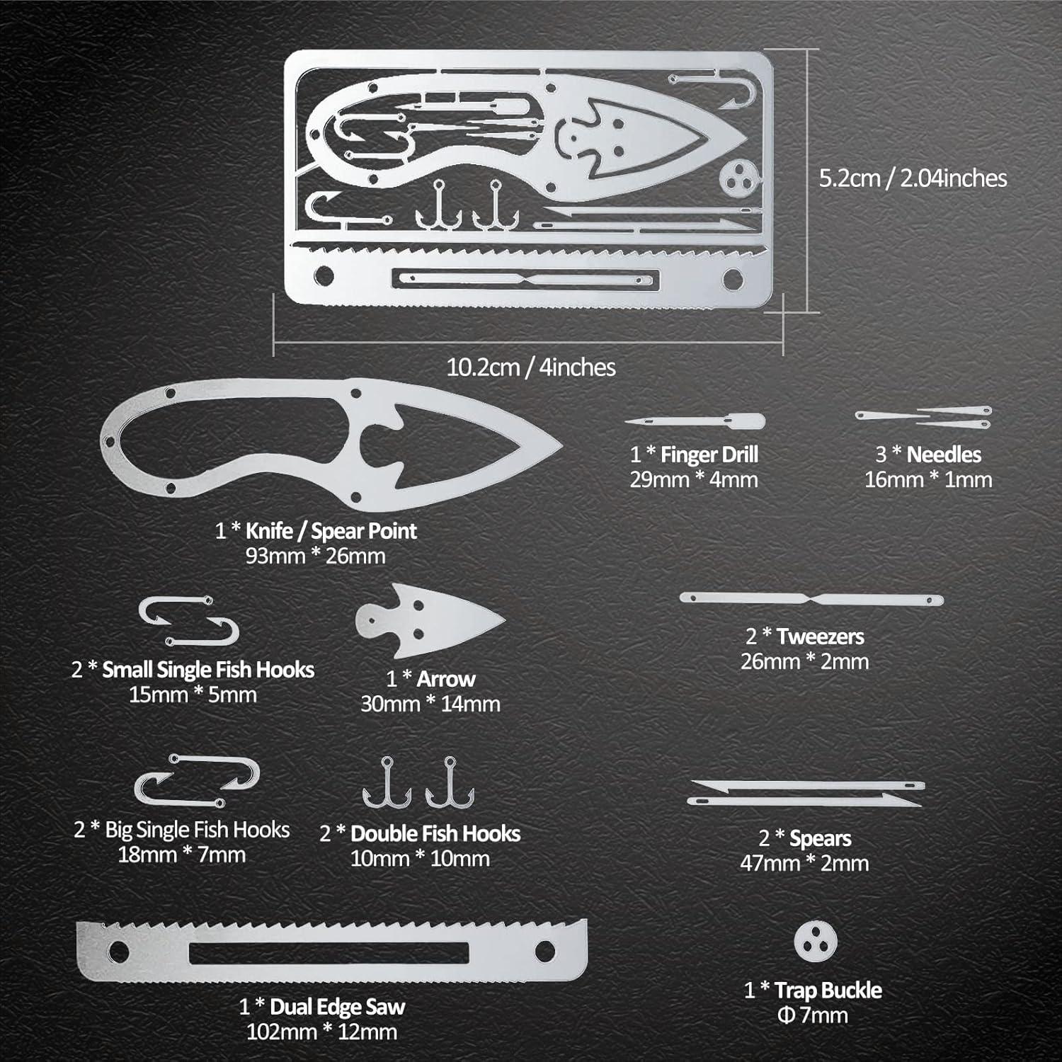 Kit de Supervivencia 7 Piezas Hukado con Multitool y Bolsa