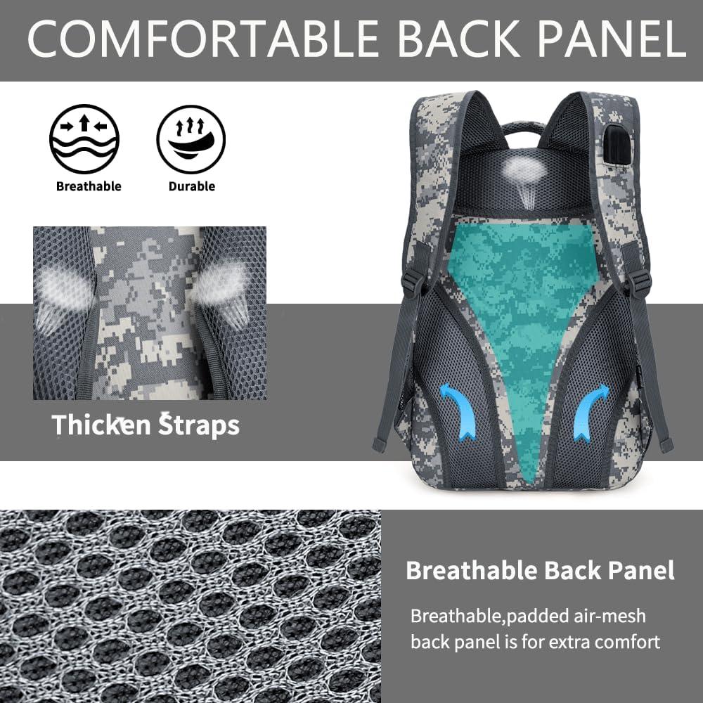 Mochila Escolar Militar Outdoor Plus 40L Camo con USB