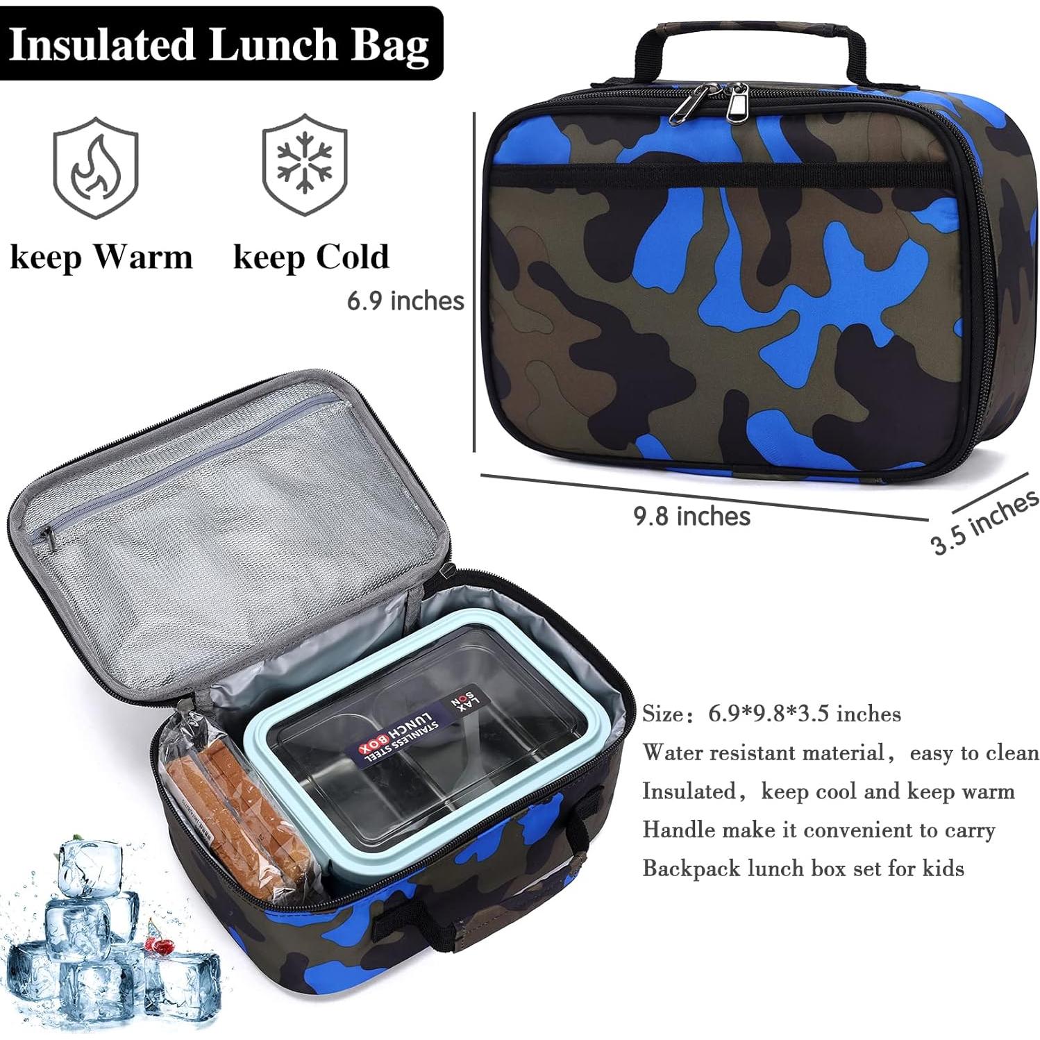 Mochila Escolar Camo Azul Nylon 44x30x15cm para Niños