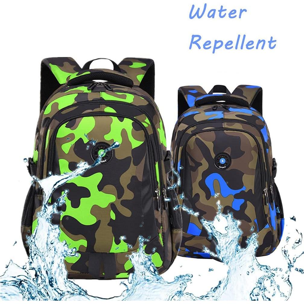 Mochila Escolar Camo Azul Nylon 44x30x15cm para Niños