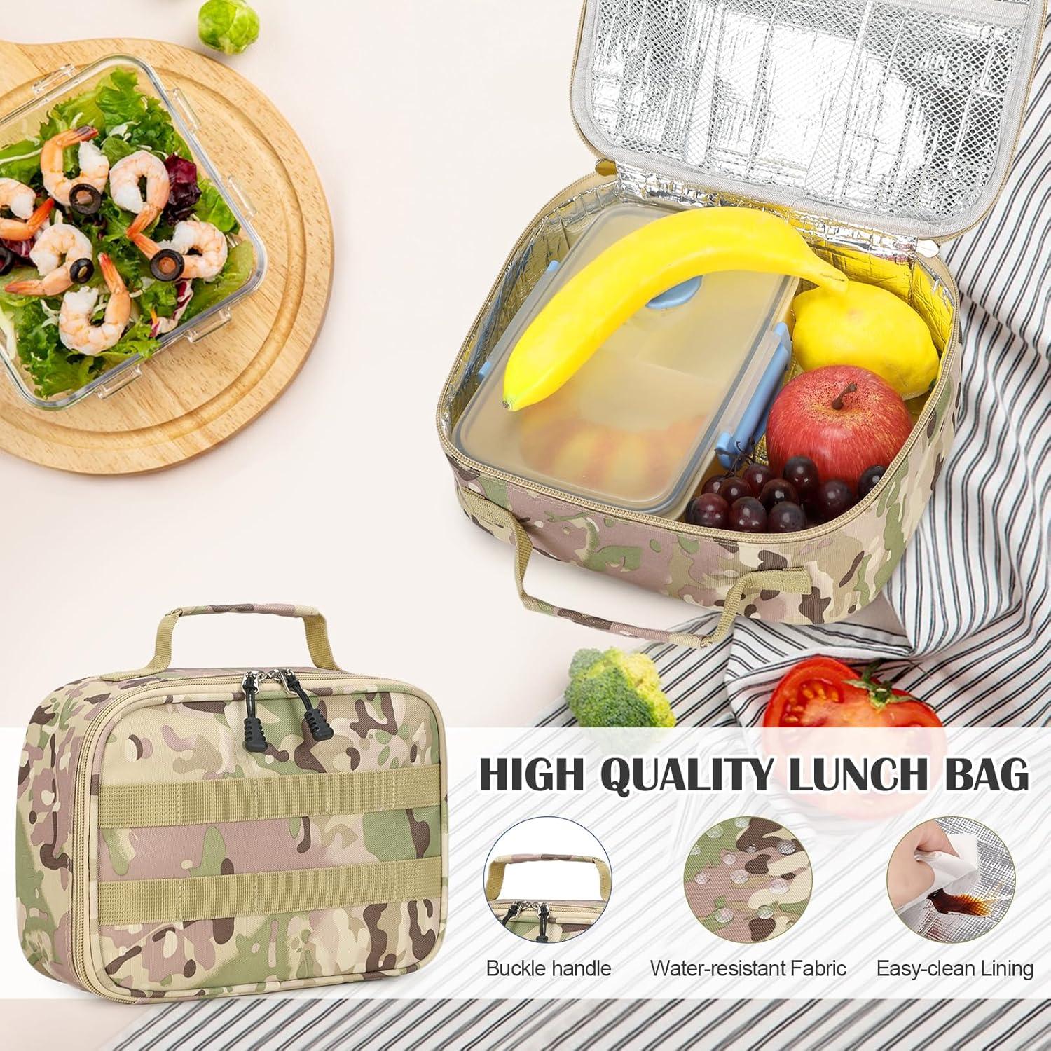 Mochila Camo Táctica para Niños con Almuerzo y Estuche