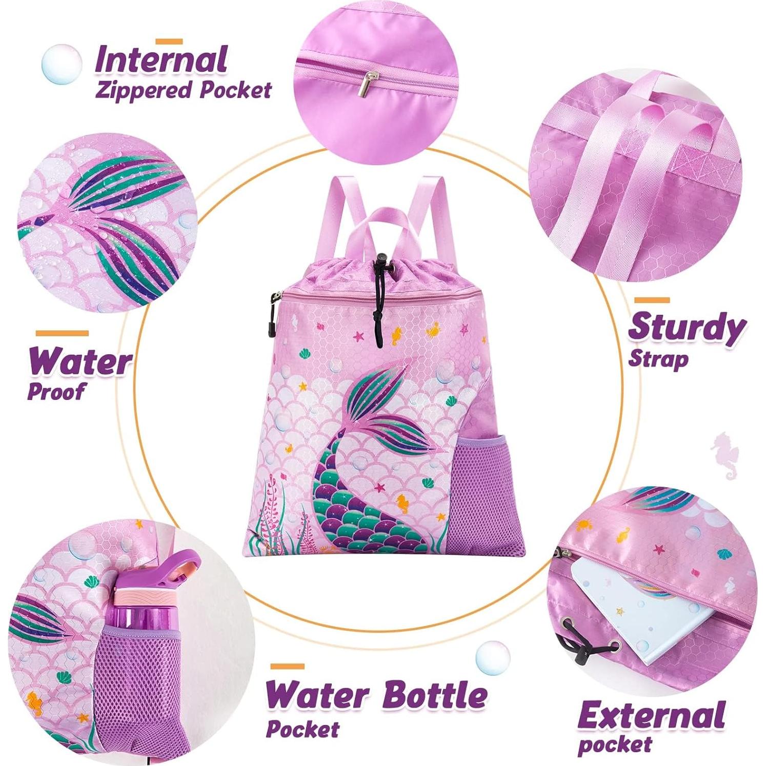 Mochila de Cuerda WAWSAM Púrpura 38.1x43.2cm Impermeable