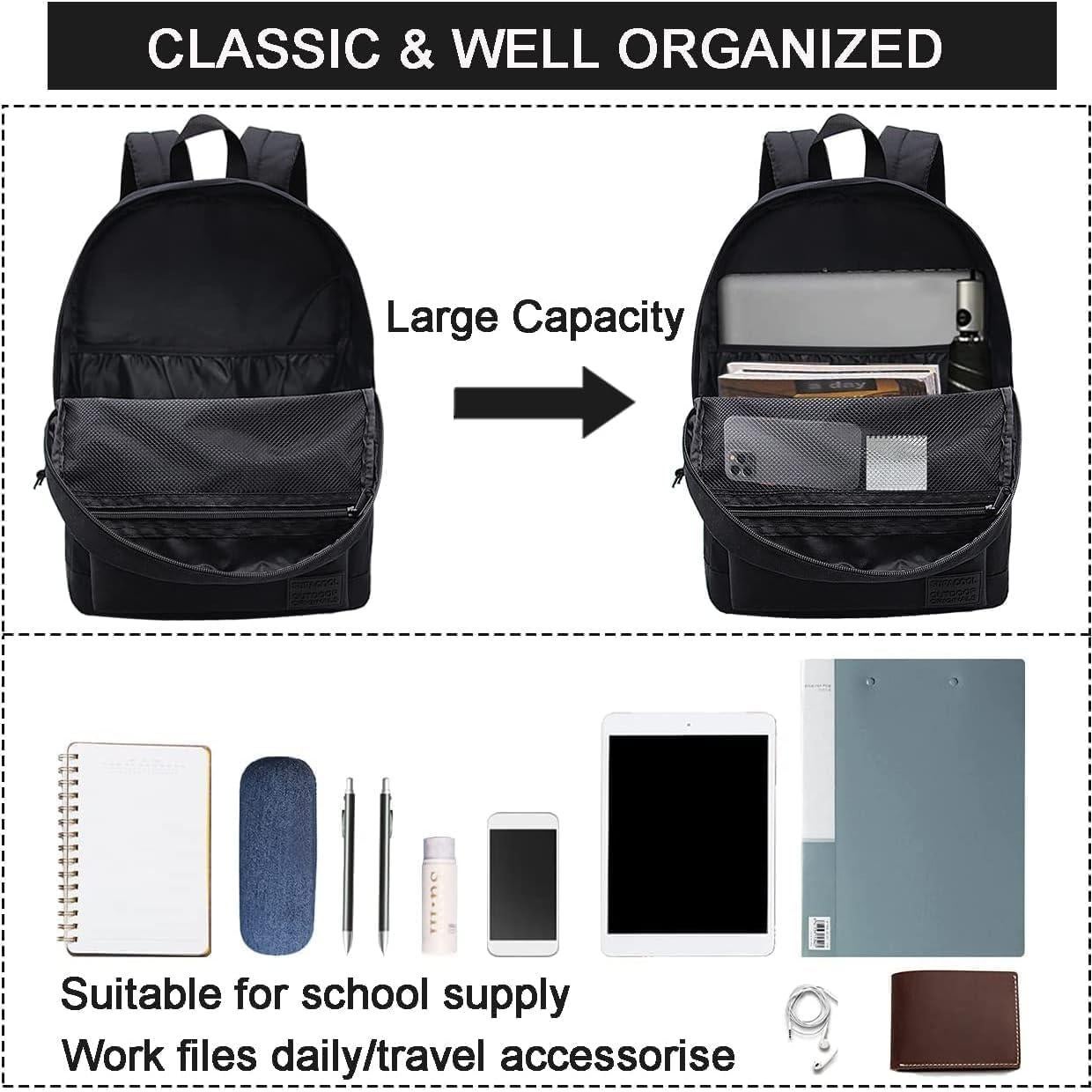 Mochila SUPACOOL Unisex 20L con Puerto USB Resistente al Agua