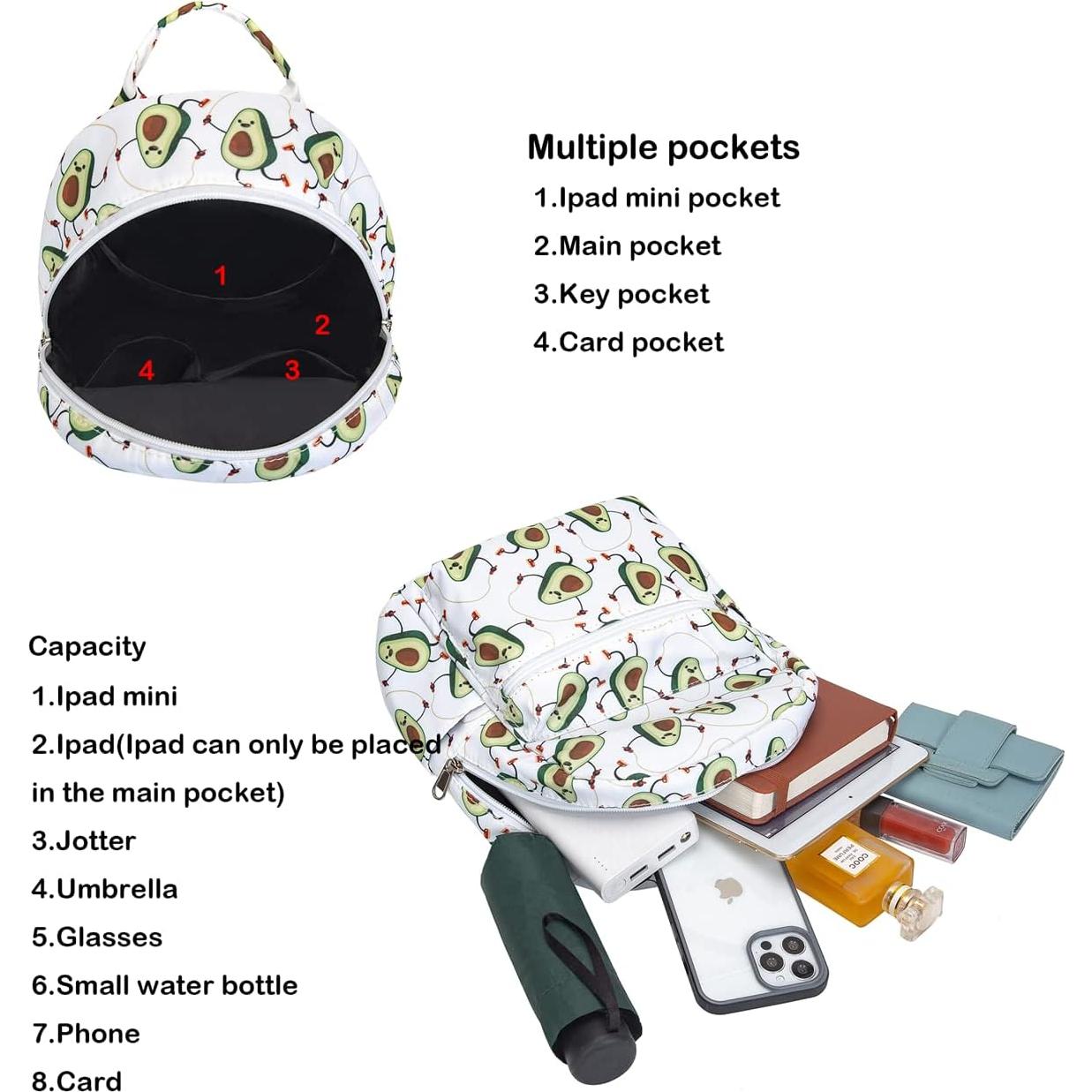 Mochila Mini Aguacate YiXiamo 26.5x23x12 cm Unisex