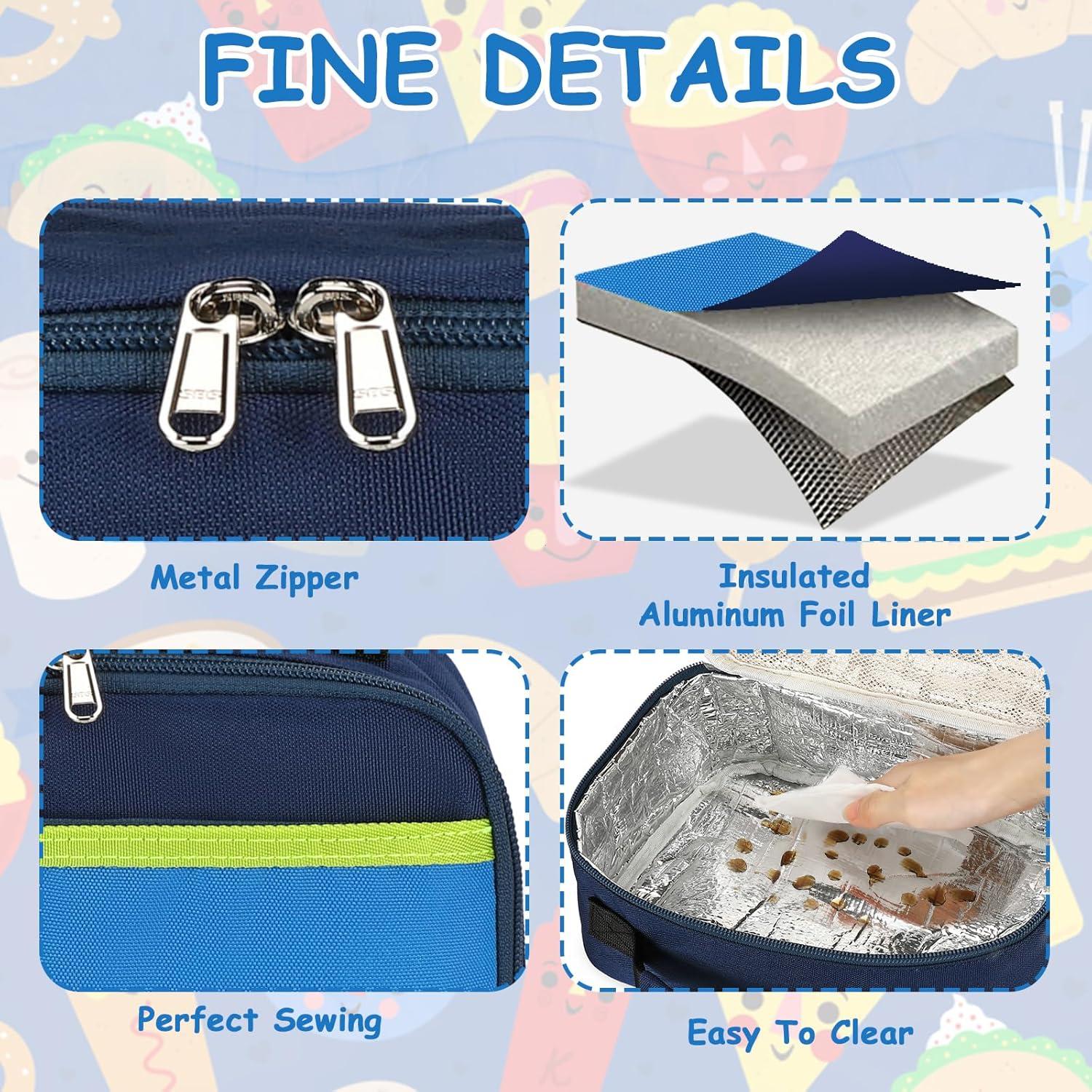 Mochila Escolar CAMTOP Niñas con Caja de Almuerzo Verde-Azul