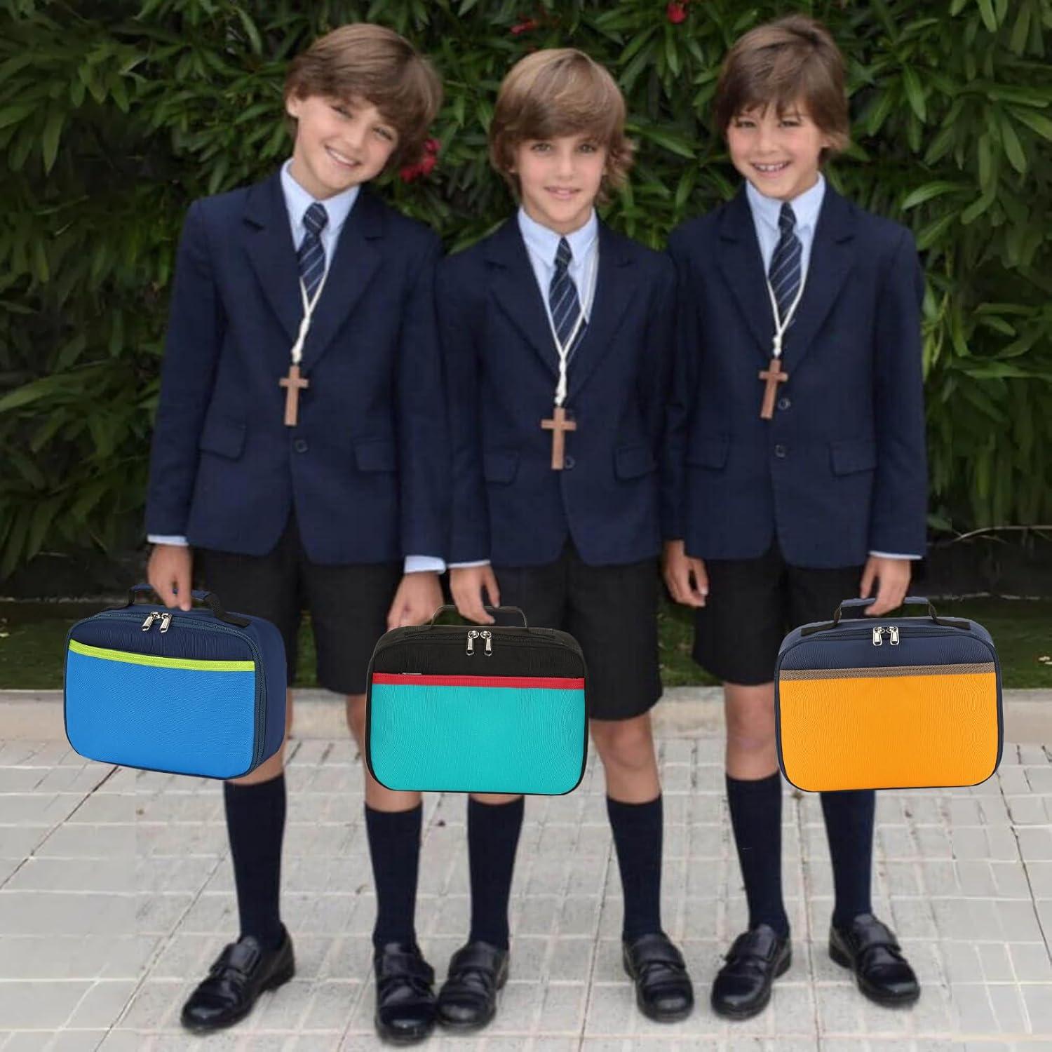 Mochila Escolar CAMTOP Niñas con Caja de Almuerzo Verde-Azul