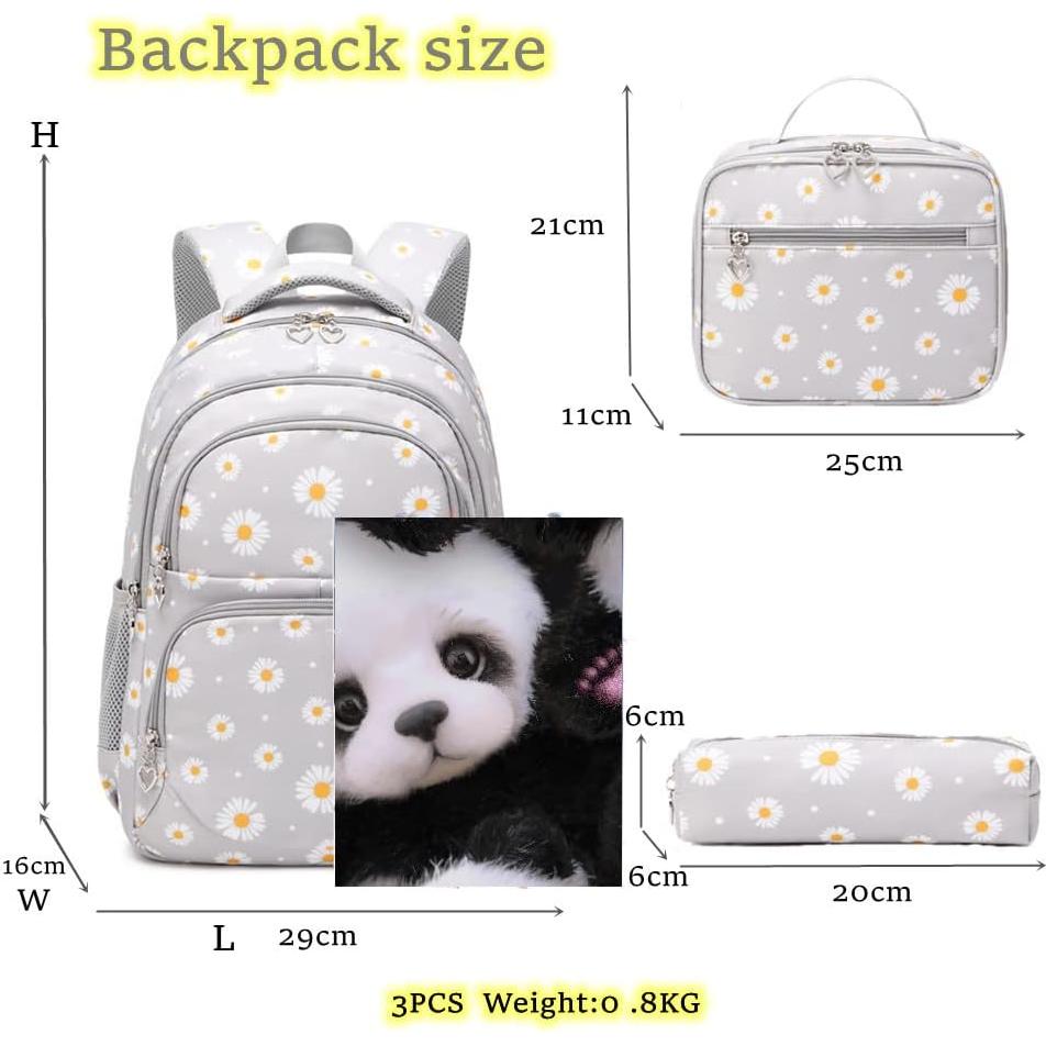 Mochila Escolar EKUIZAI con Estampado de Margaritas 29L