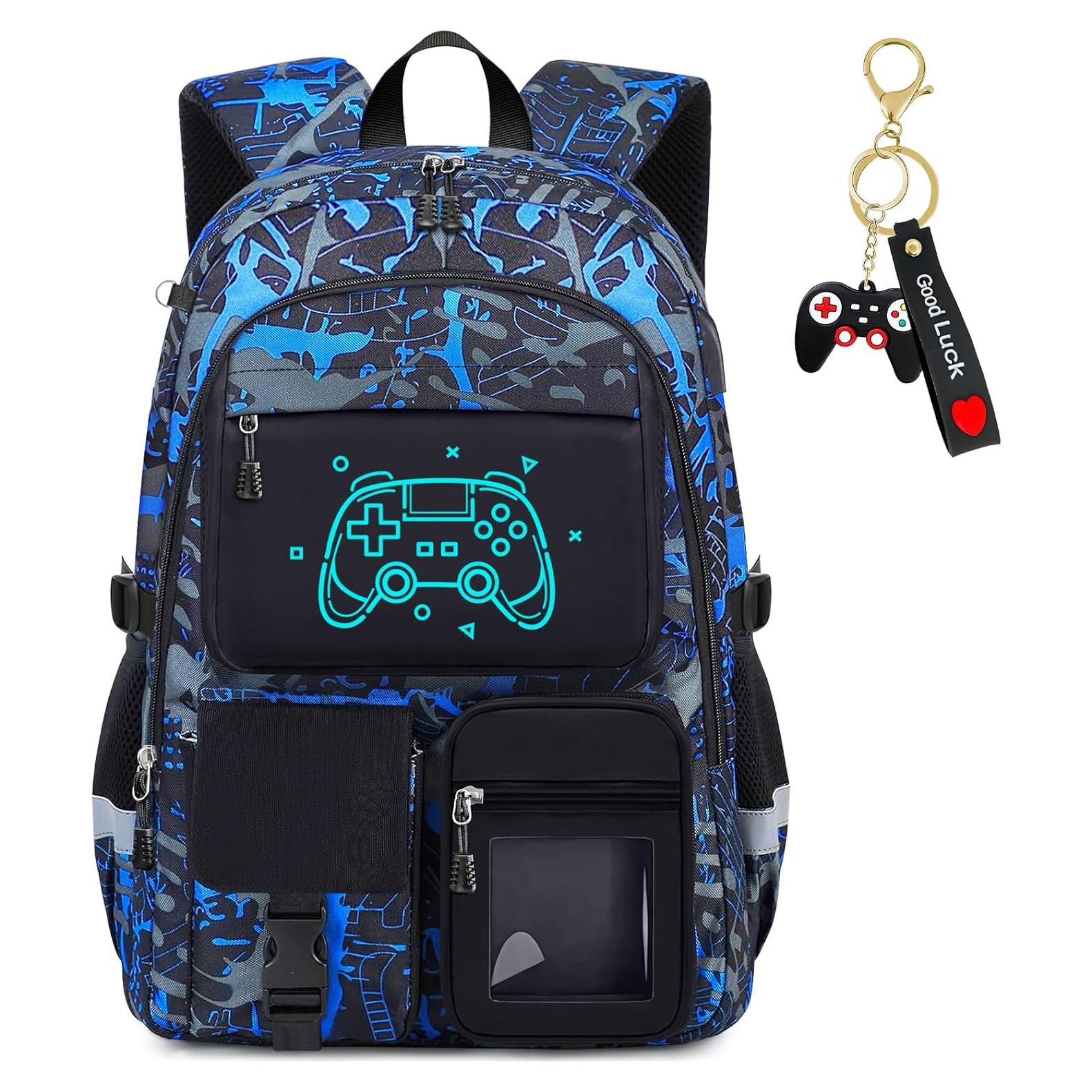Mochila Escolar Gamer Xiamen 45.72 cm Multibolsillos