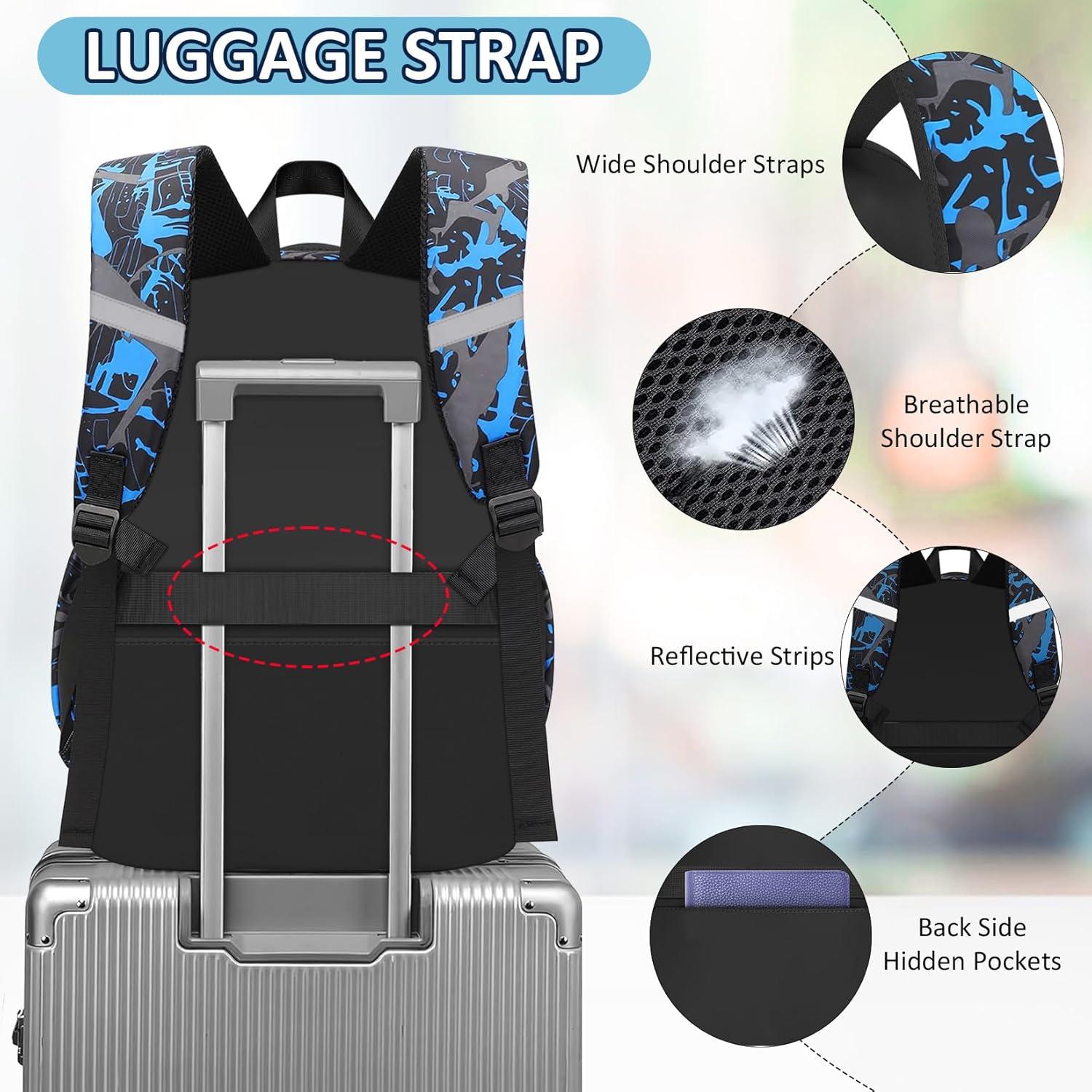 Mochila Escolar Gamer Xiamen 45.72 cm Multibolsillos