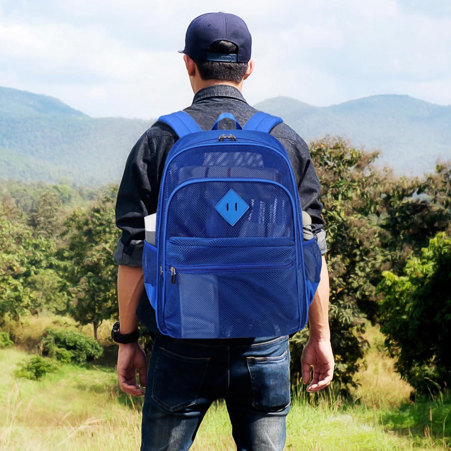 Mochila de Malla Resistente MOONBABY Azul 33x14x44cm