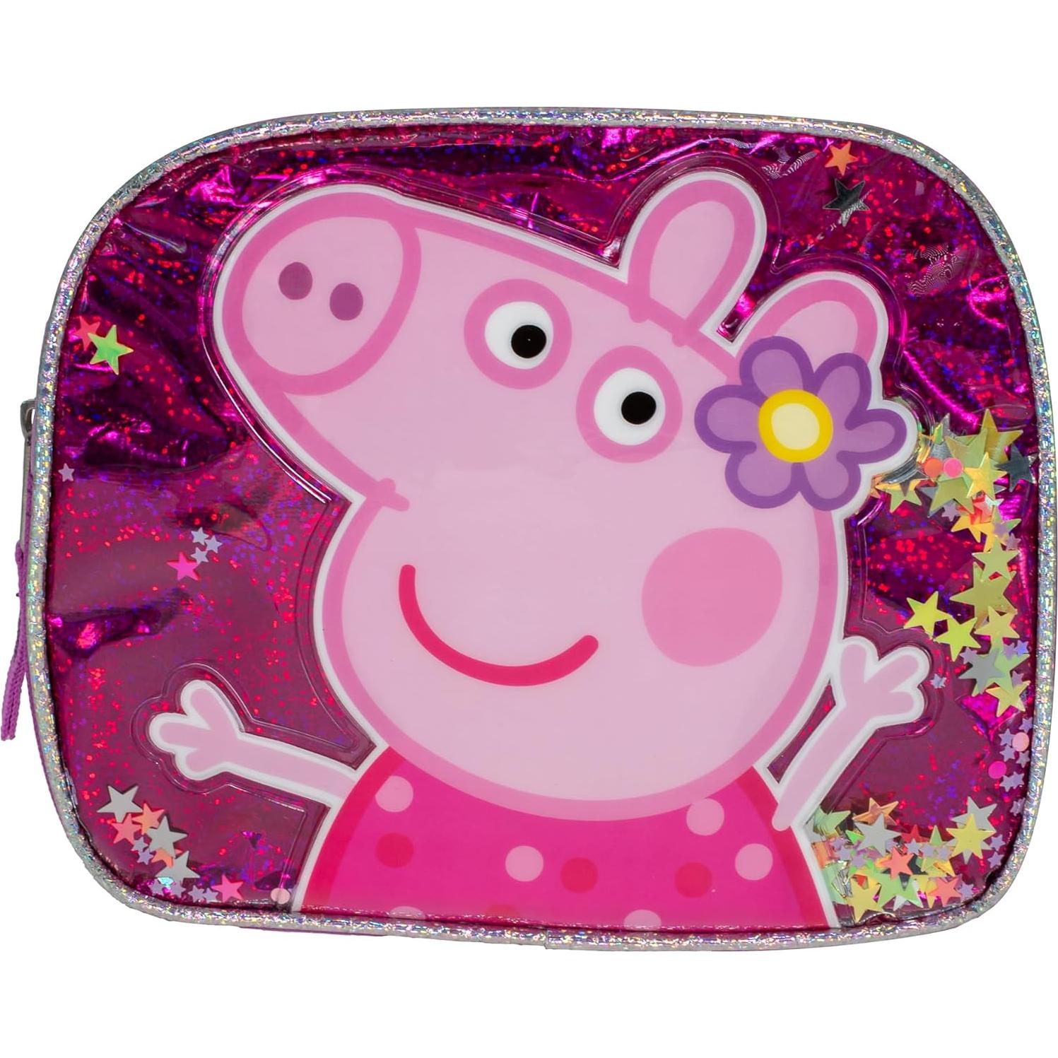 Peppa Pig 10” Mini Backpack, Girls Mini Travel Bag Featuring Floating Shaker Confetti, Pink