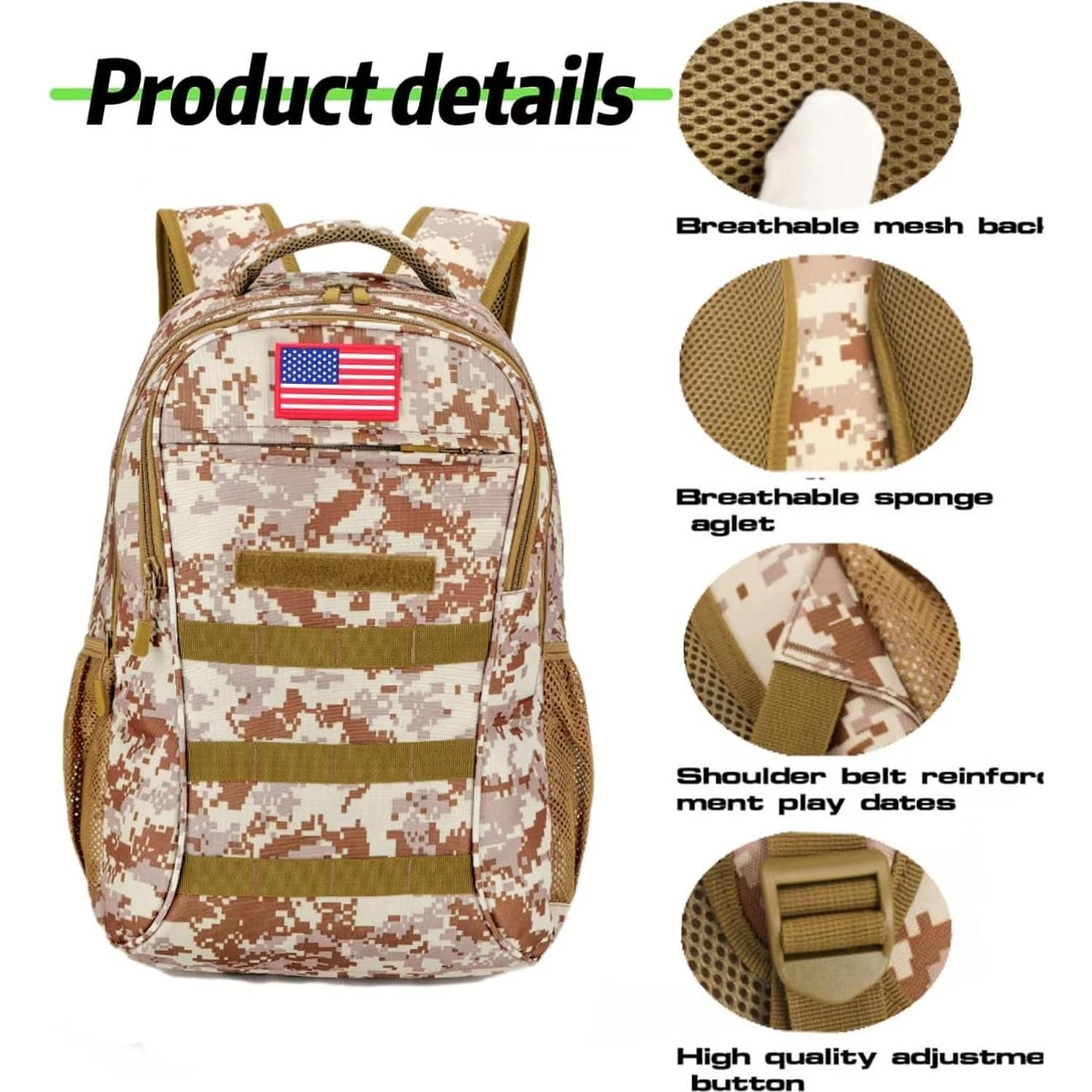 Boys Backpack for School,Military Teen Boys Backpack with USB Charging Pot,Camo Backpack Men 40L