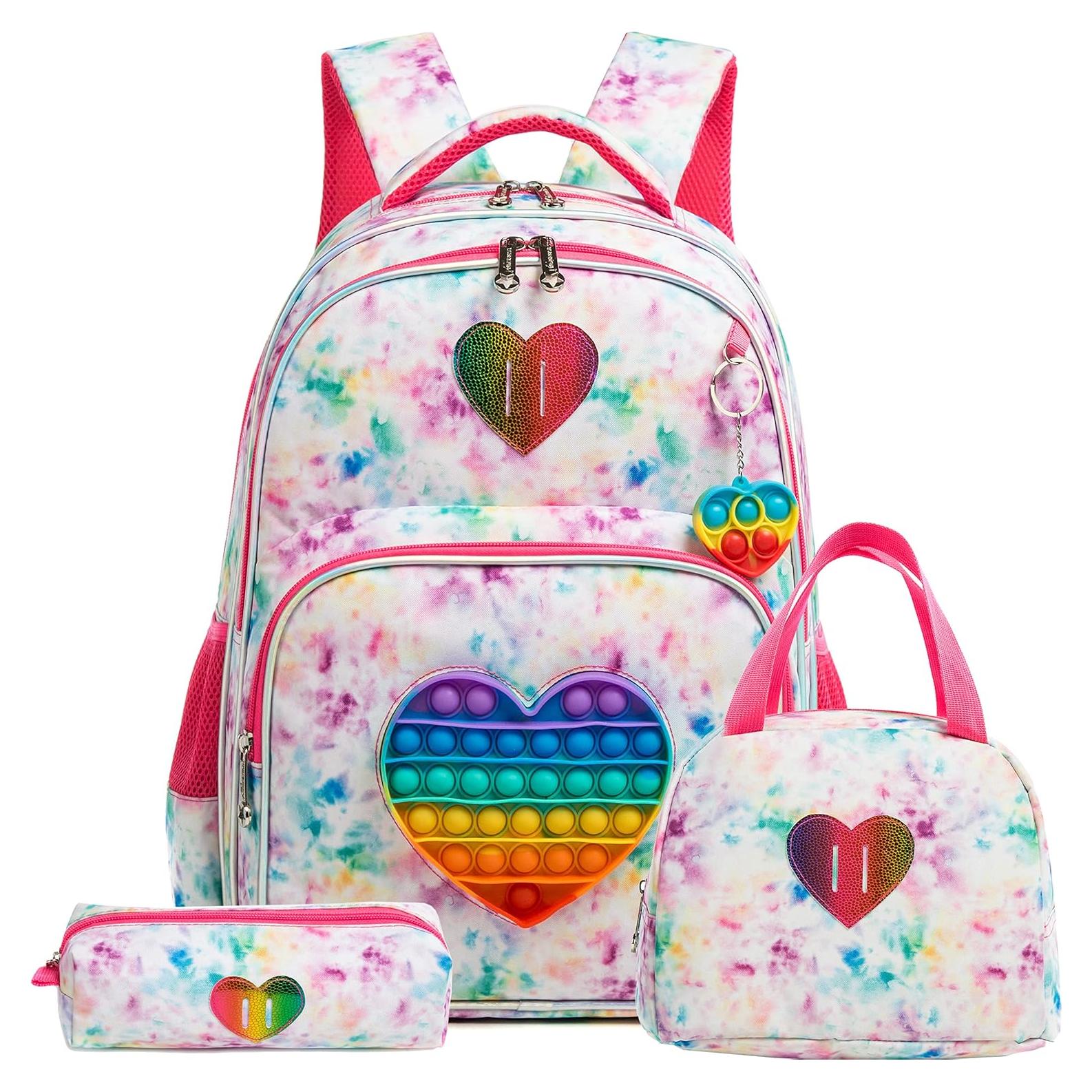 Mochila Escolar Niñas 4 en 1 con Lonchera y Estuche - 42x30x19cm