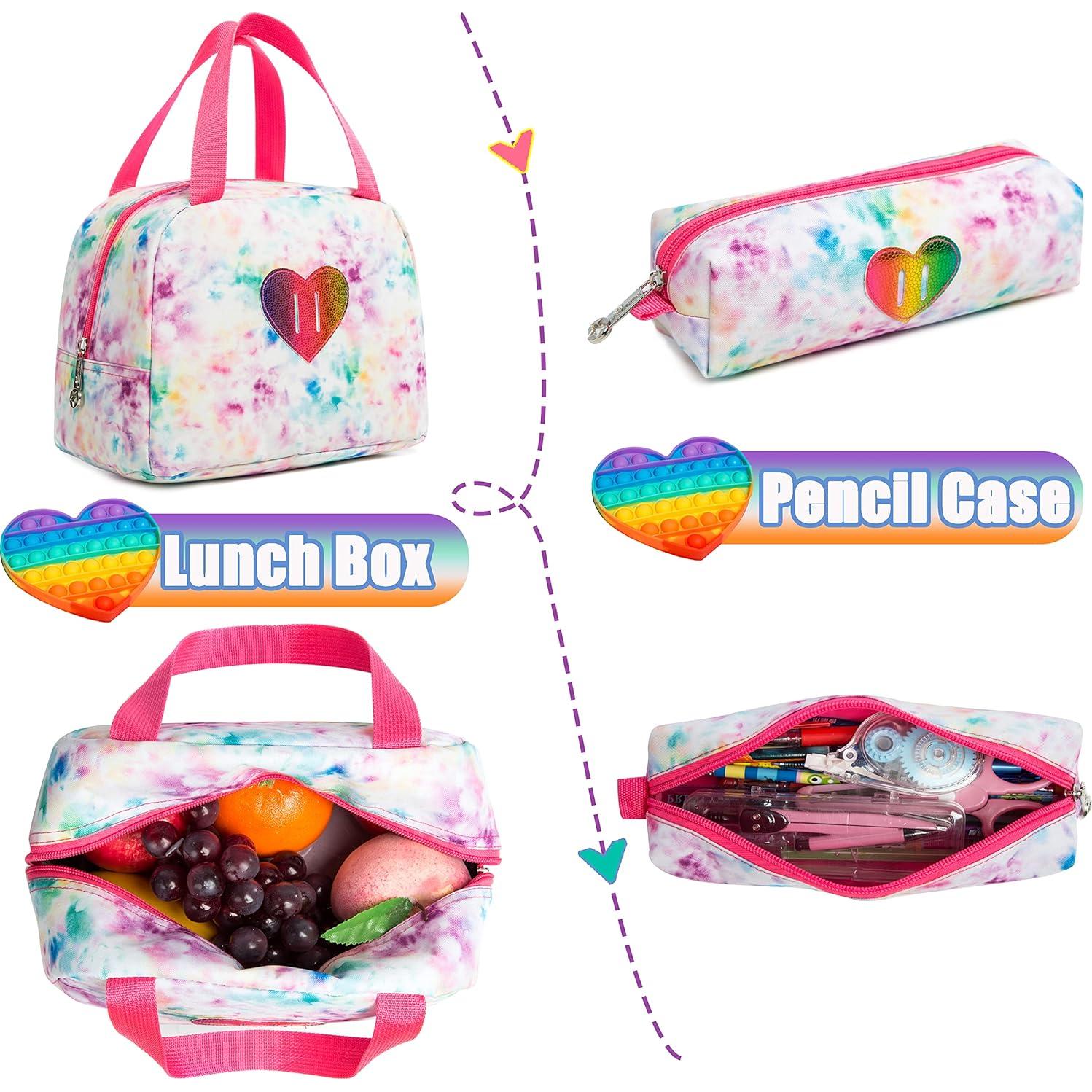 Mochila Escolar Niñas 4 en 1 con Lonchera y Estuche - 42x30x19cm