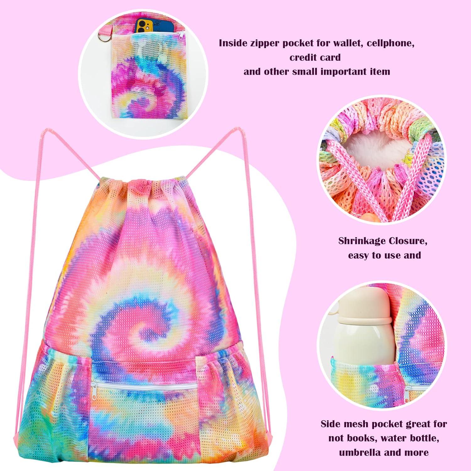 Mochila de Malla Fiodrimy con Cuerda y Bolsillo 38x50cm