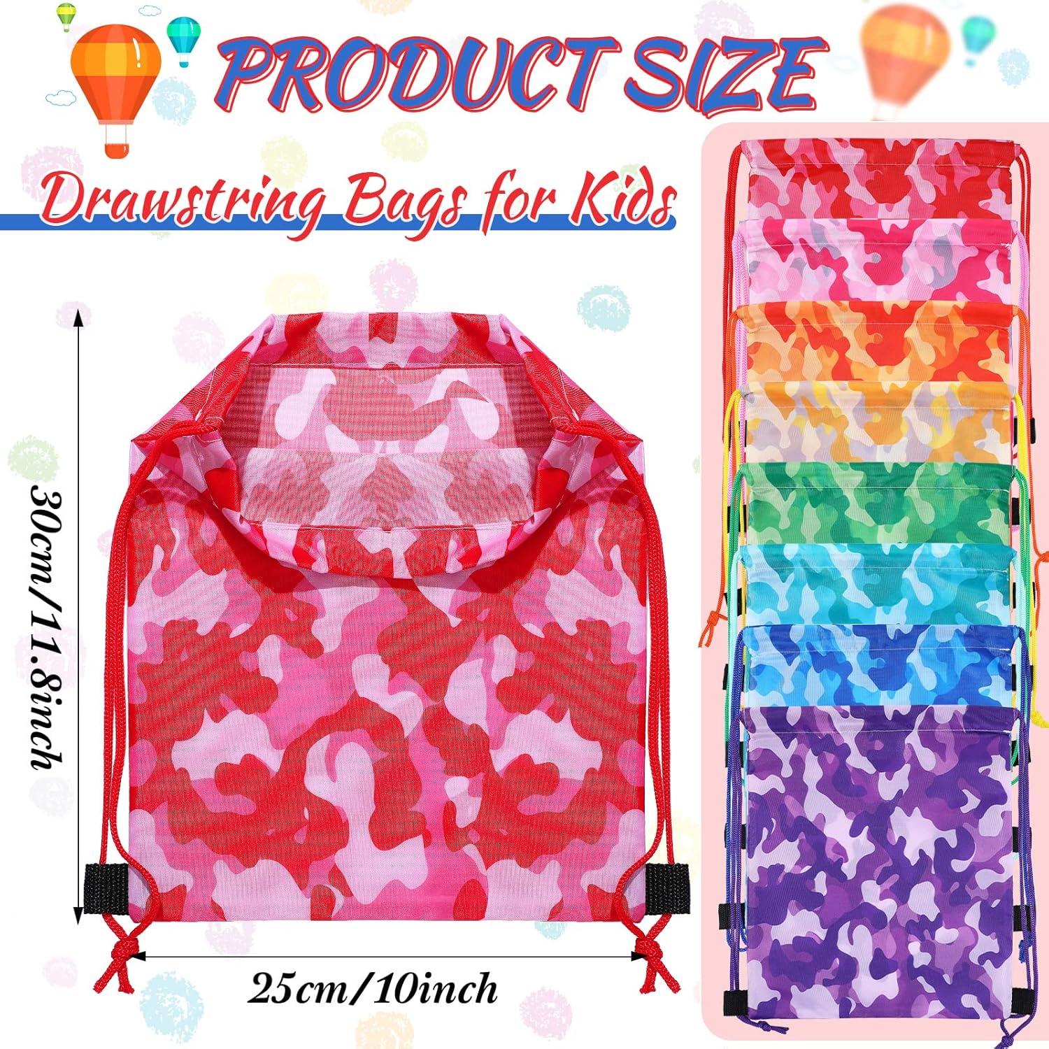 16 Bolsas de Cuerda Camuflaje Weewooday para Niños 25x30cm