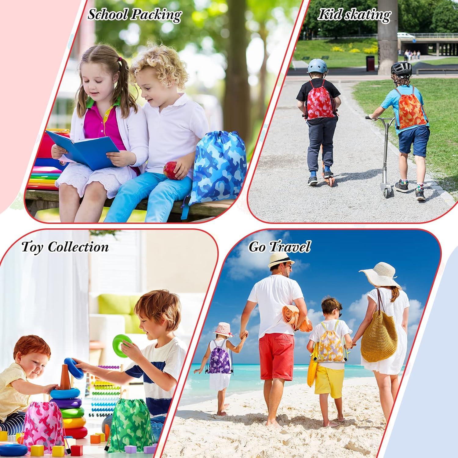 16 Bolsas de Cuerda Camuflaje Weewooday para Niños 25x30cm