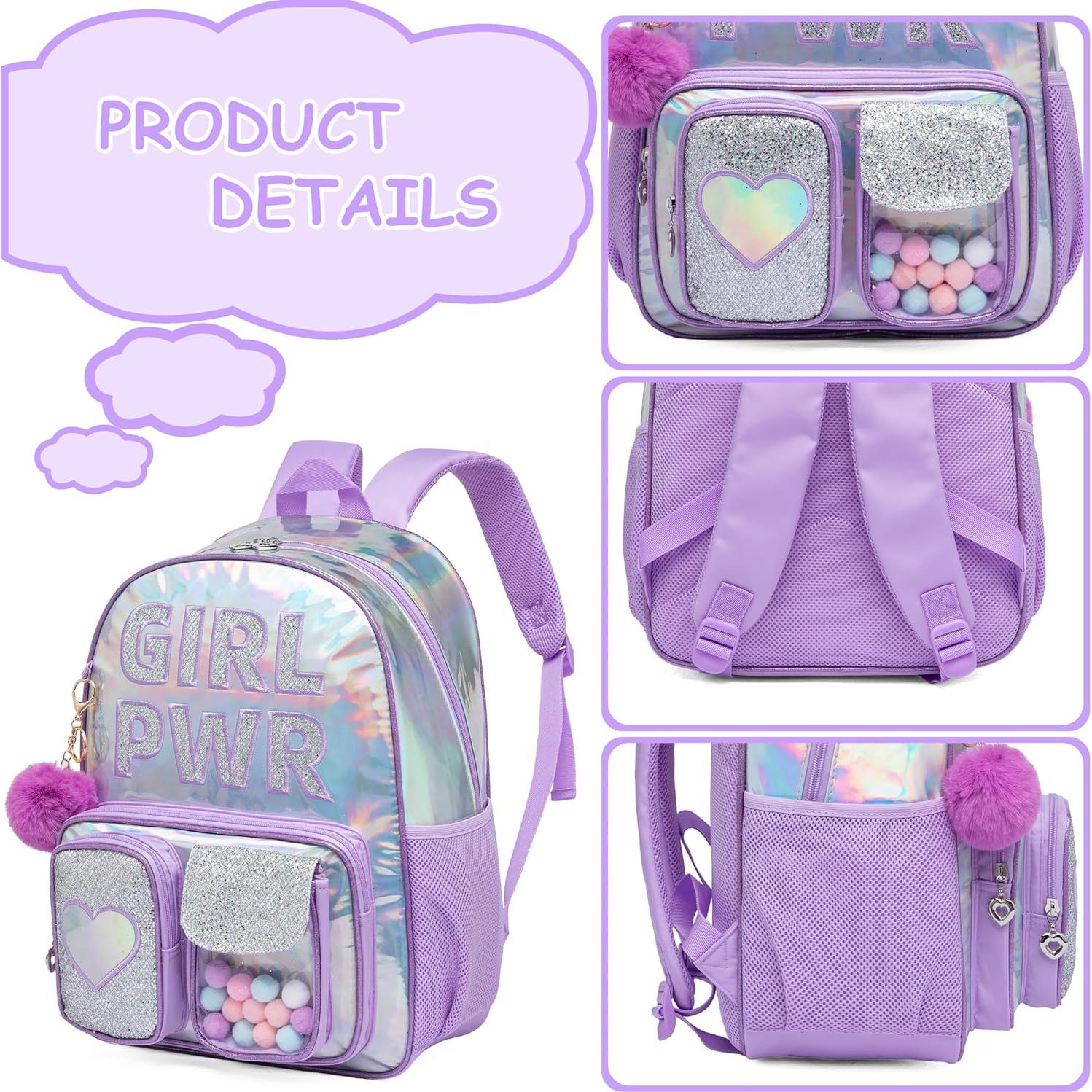 Mochila Escolar para Niñas Meetbelify con Caja de Almuerzo