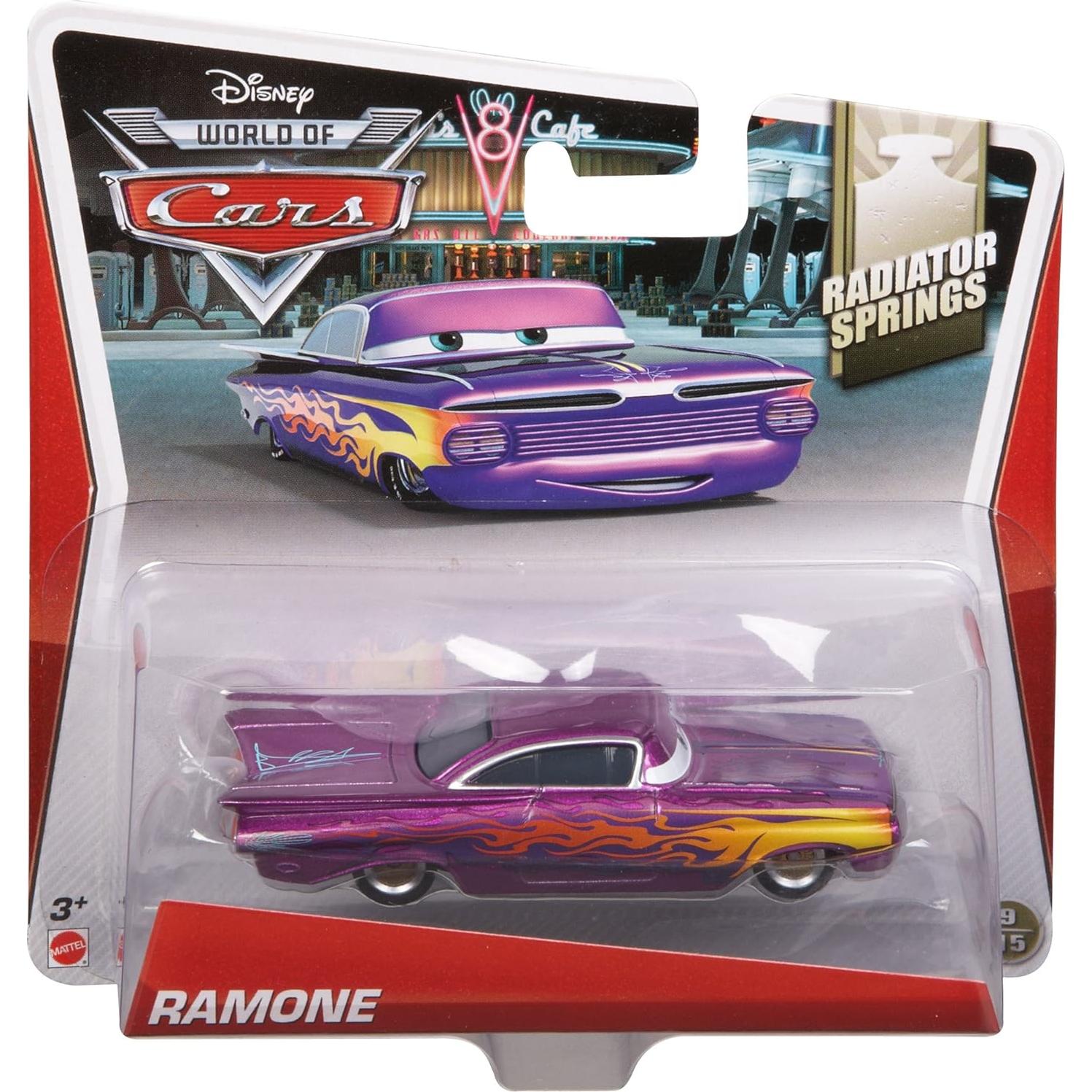 Vehículo de metal fundido Ramone morado Disney Cars 1:55