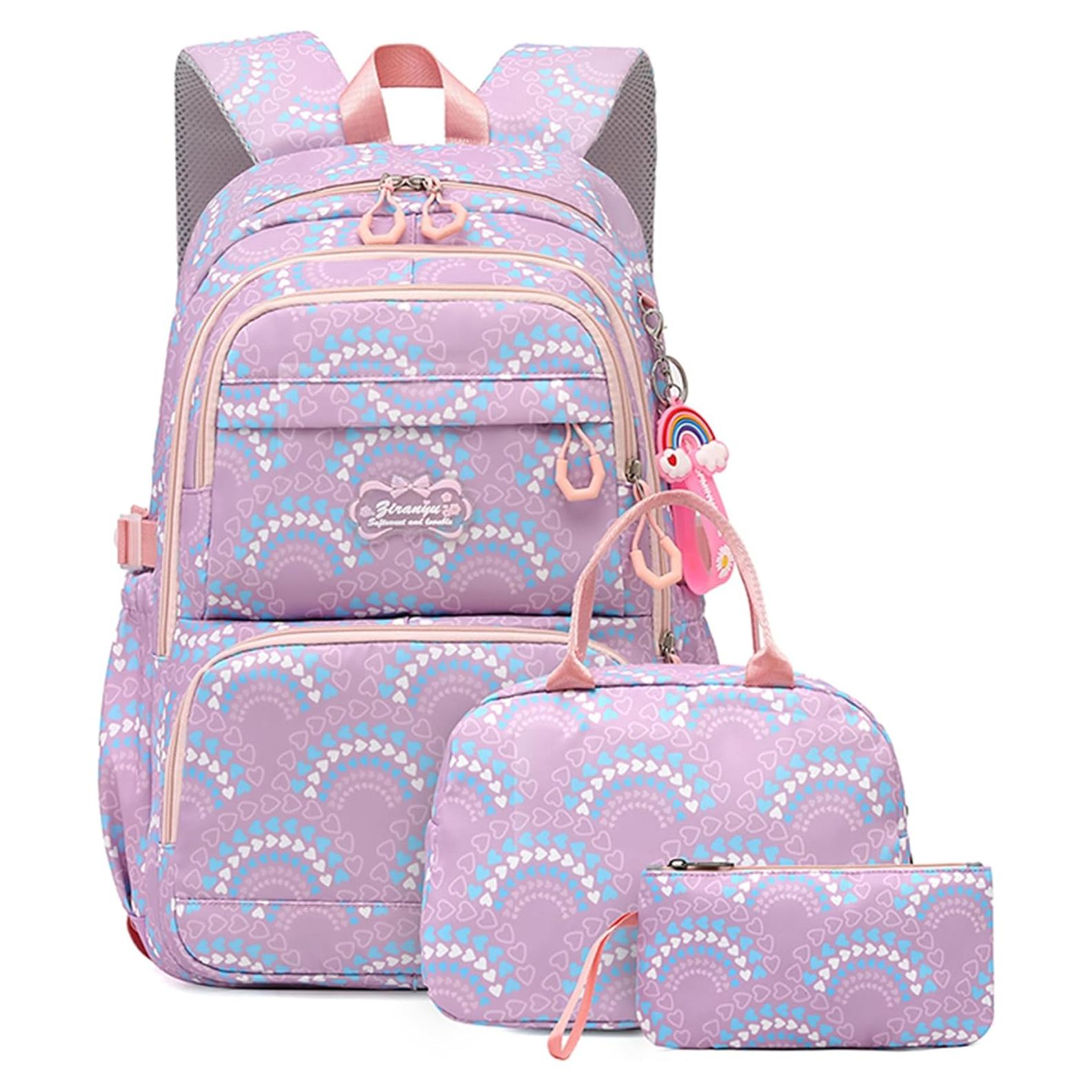 Mochila Escolar Niña Mfikaryi con Caja Almuerzo y Estuche