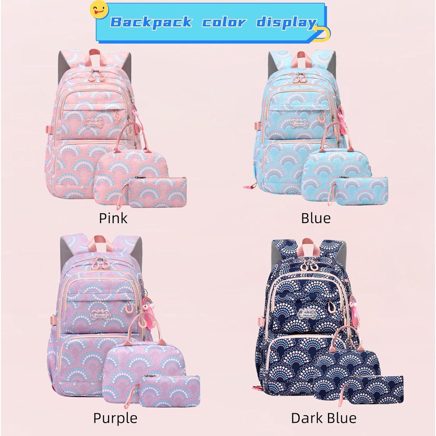 Mochila Escolar Niña Mfikaryi con Caja Almuerzo y Estuche