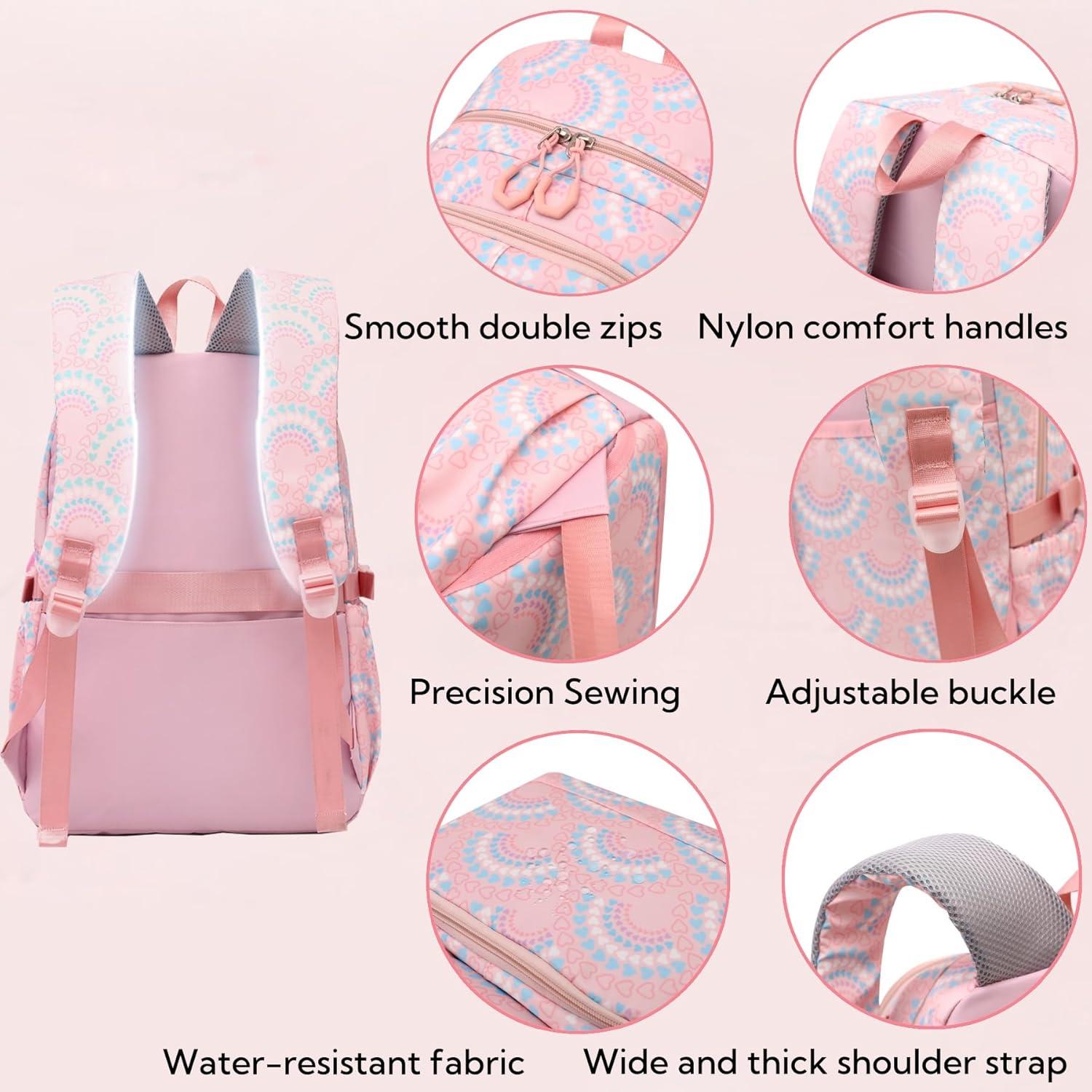 Mochila Escolar Niña Mfikaryi con Caja Almuerzo y Estuche