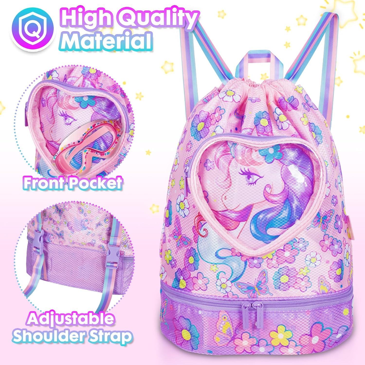 Mochila de cordón para niñas Unicornio impermeable 10L