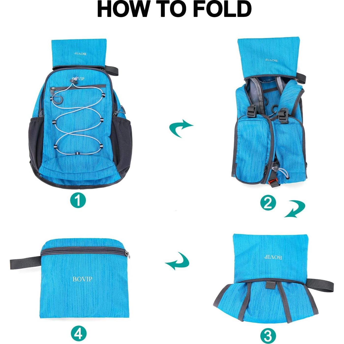 Mochila de Senderismo Plegable 20L Azul Ligera y Duradera