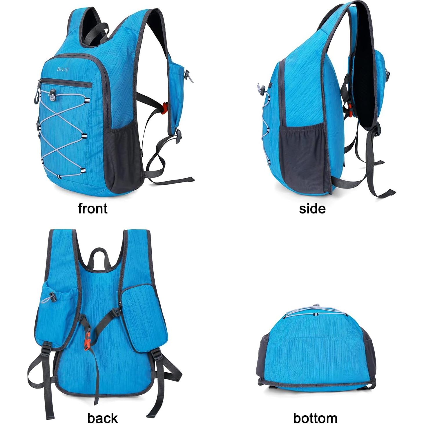 Mochila de Senderismo Plegable 20L Azul Ligera y Duradera