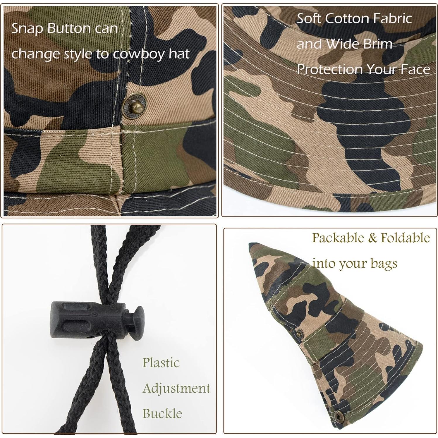 Sombrero de Cubo Camuflaje Niños 7-14 Años Protección Solar