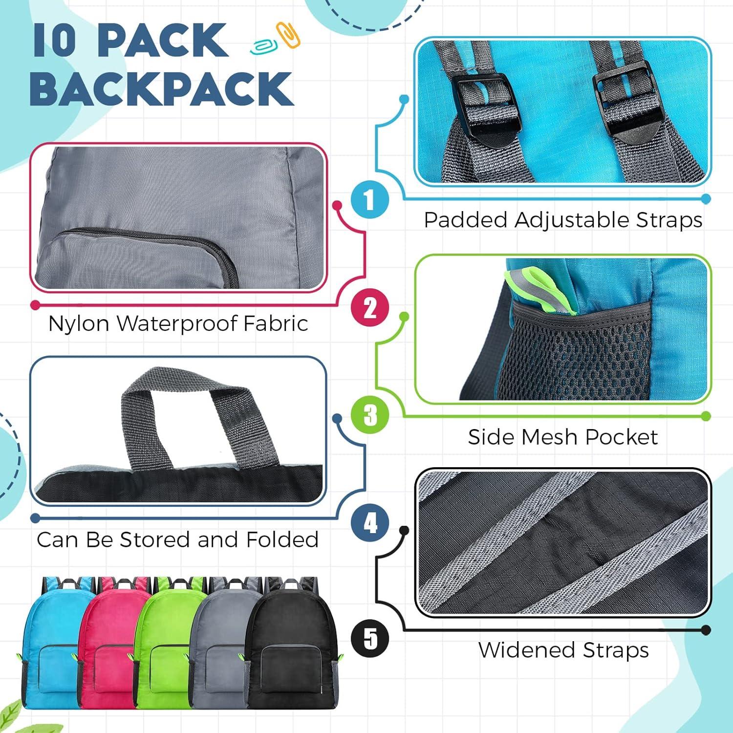 Mochilas Ligeras Jexine 10 Pcs 41.91 cm Multicolor para Adultos