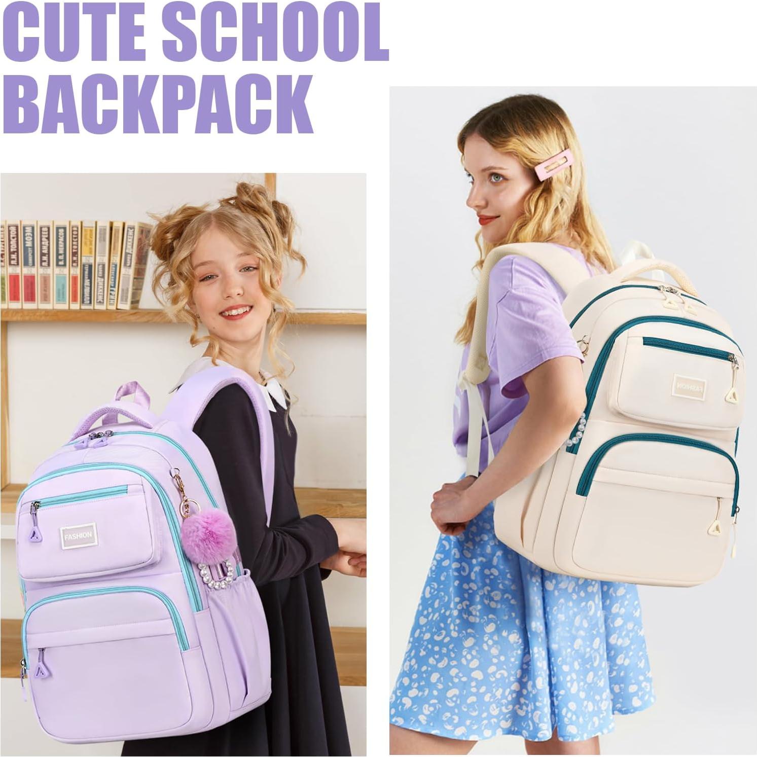 Mochila Escolar para Niñas MOONBABY Púrpura 45x18x34 cm