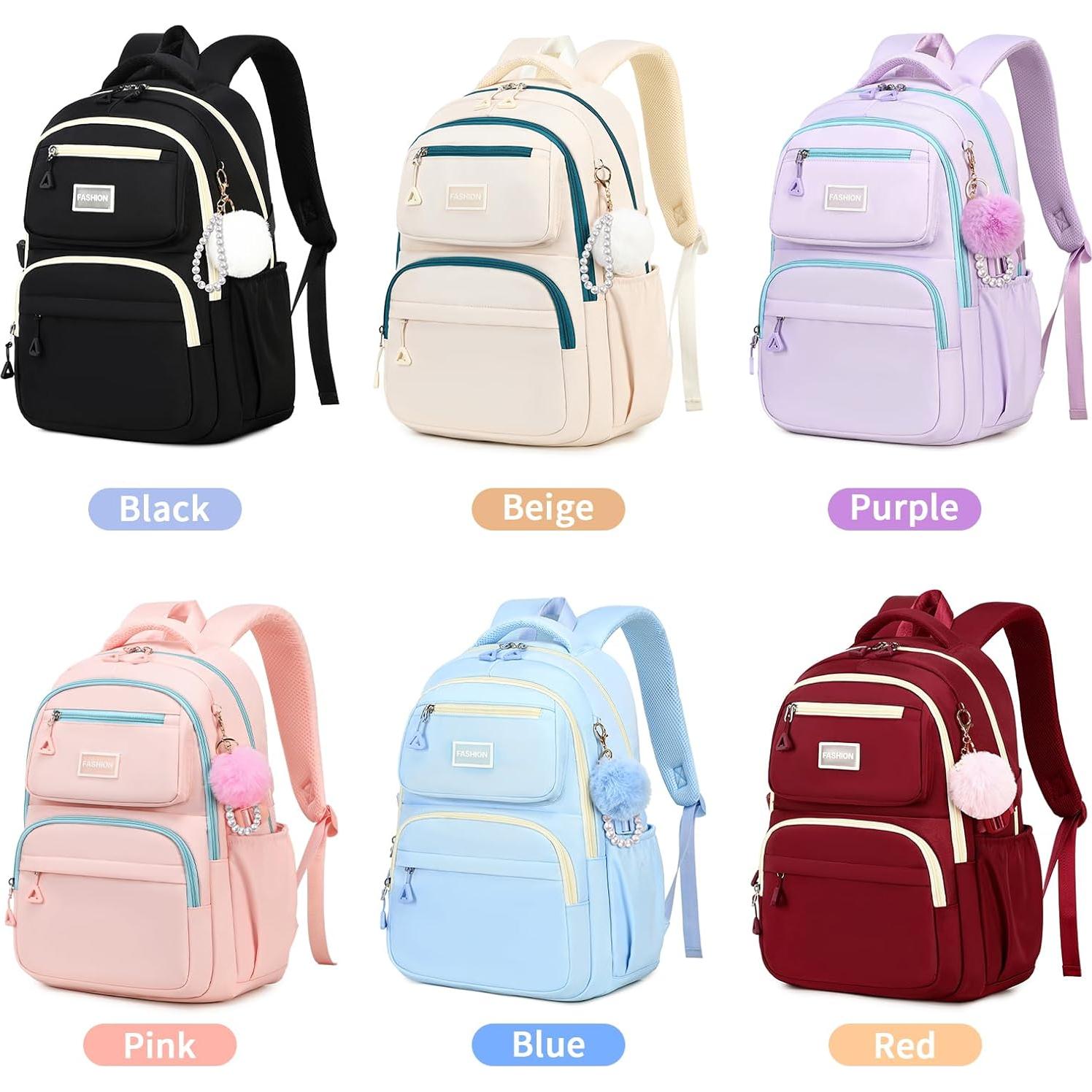 Mochila Escolar para Niñas MOONBABY Púrpura 45x18x34 cm