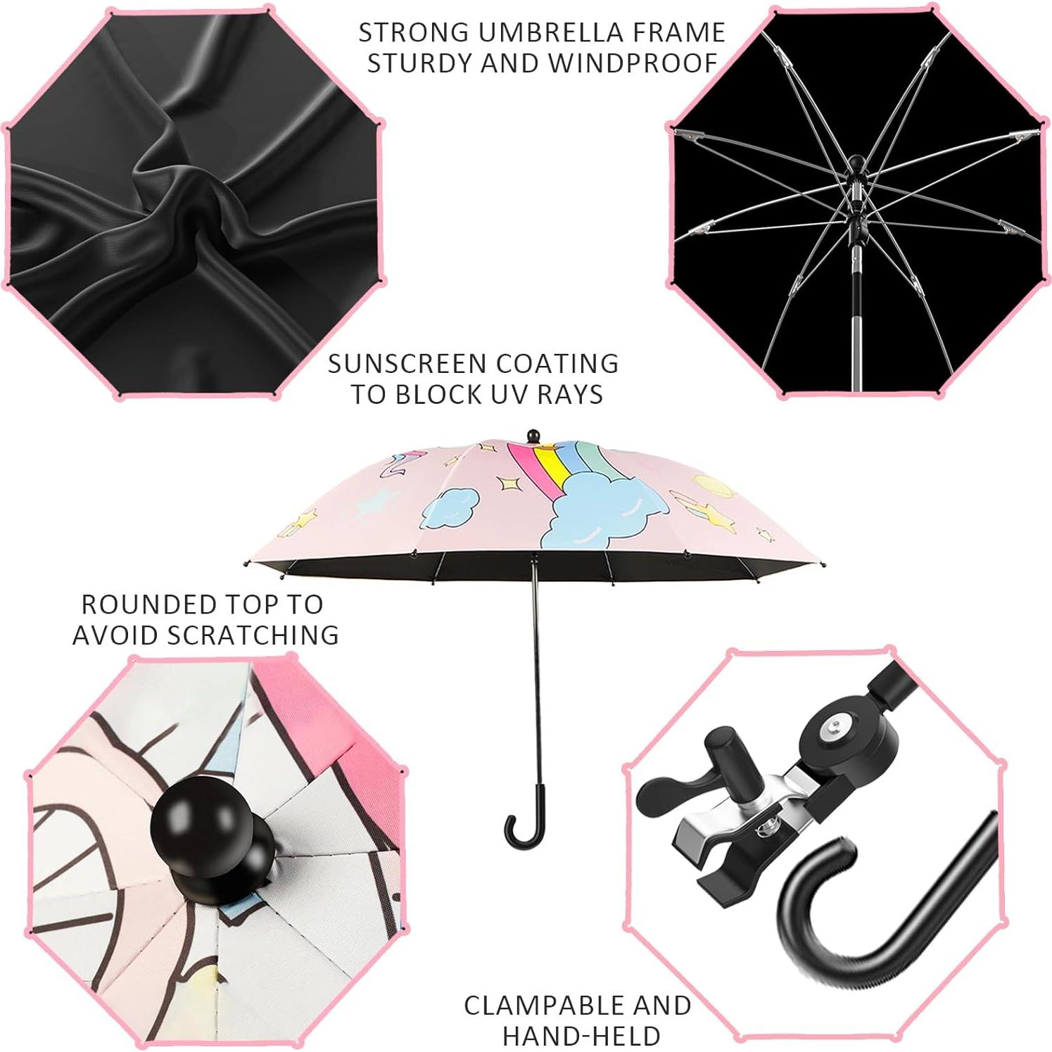 Silla de Camping Plegable para Niños BUSYSIR con Sombrilla Rosa