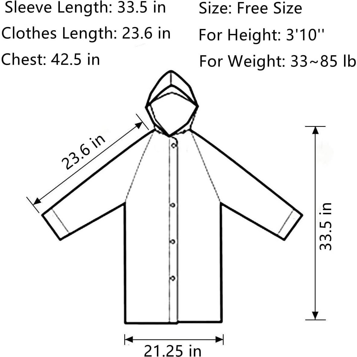 Poncho de Lluvia para Niños YUNLOVXEE 2 Paquetes EVA Rosa/Azul